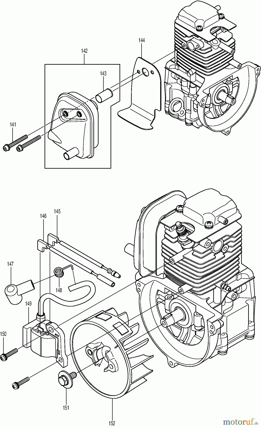  Dolmar Blasgeräte Benzin PB-250.4 V 8  Zündung, Polrad, Schalldämpfer