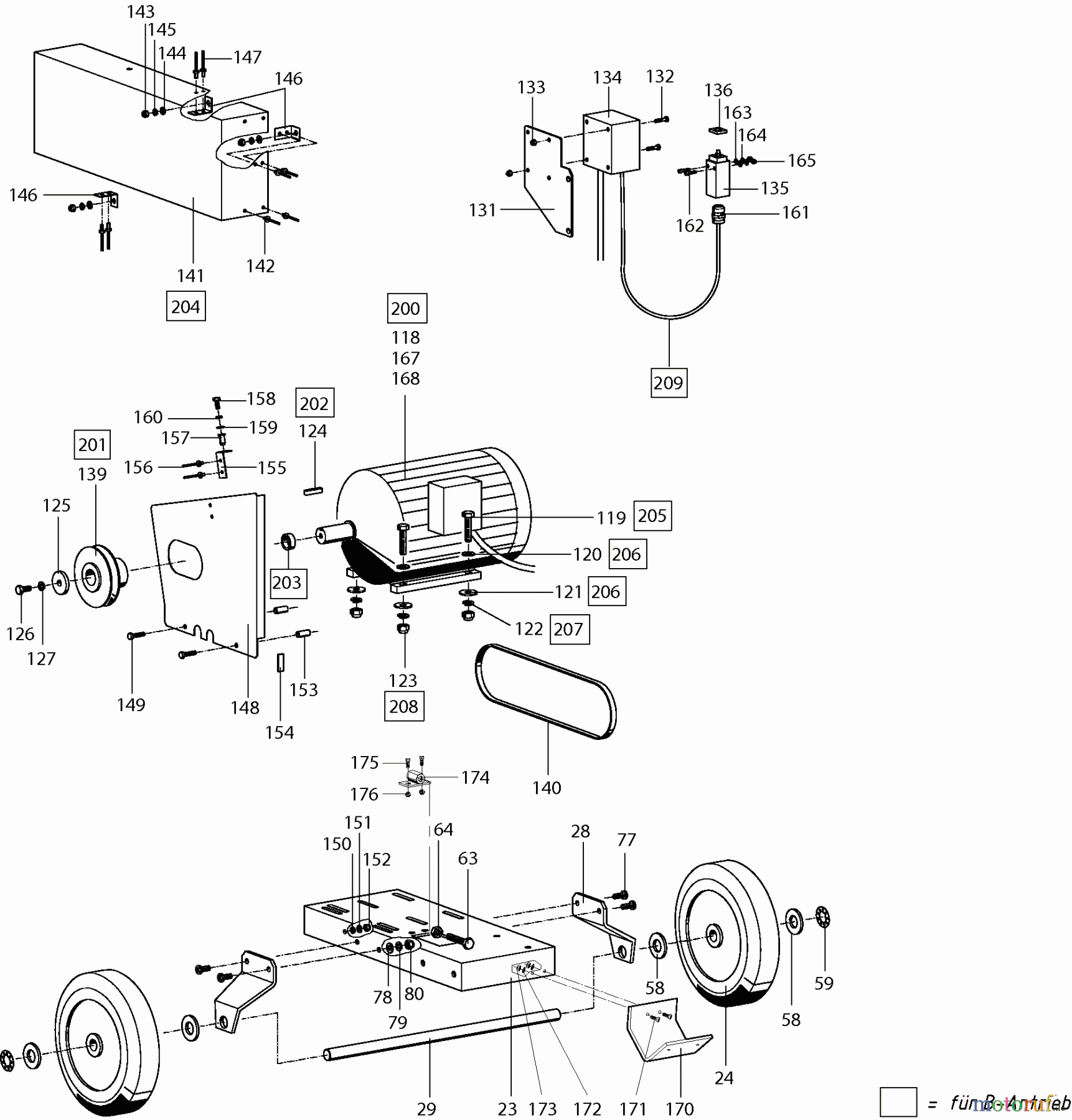  Dolmar Häcksler Benzin PH-6538 2  Motor, Motorkonsole, Räder