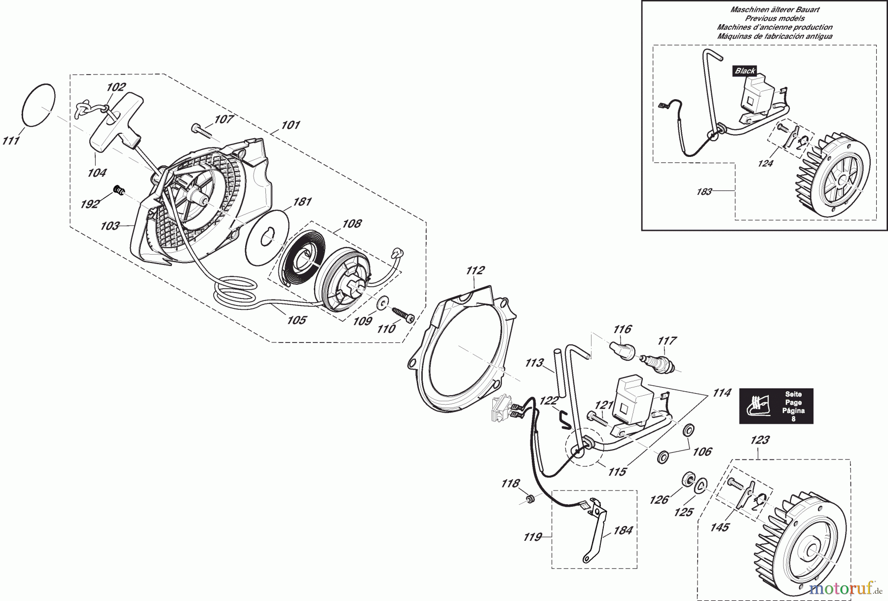  Dolmar Kettensägen Benzin Kettensäge PS-6400 4  Zündelektronik, Anwerfvorrichtung