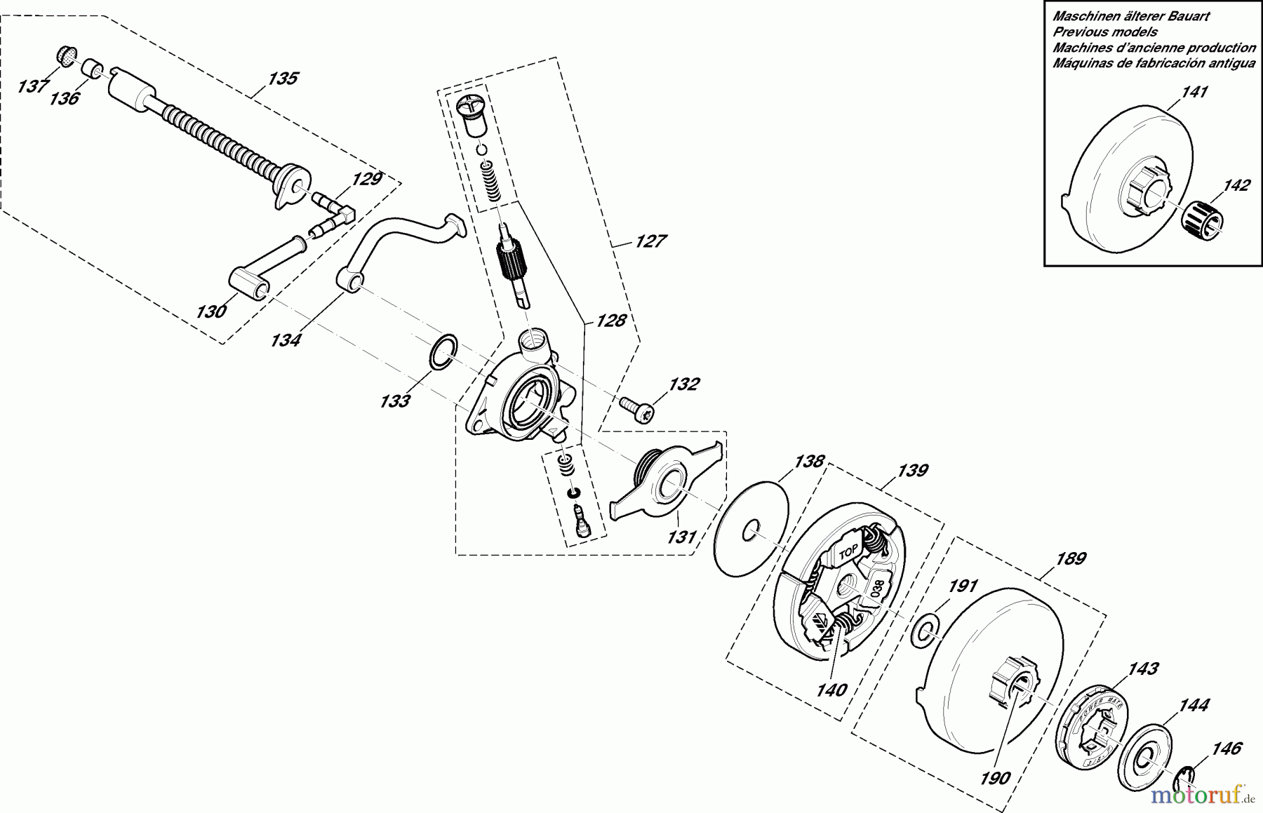  Dolmar Kettensägen Benzin Kettensäge PS-6400 H (USA) 5  Ölpumpe, Kupplung