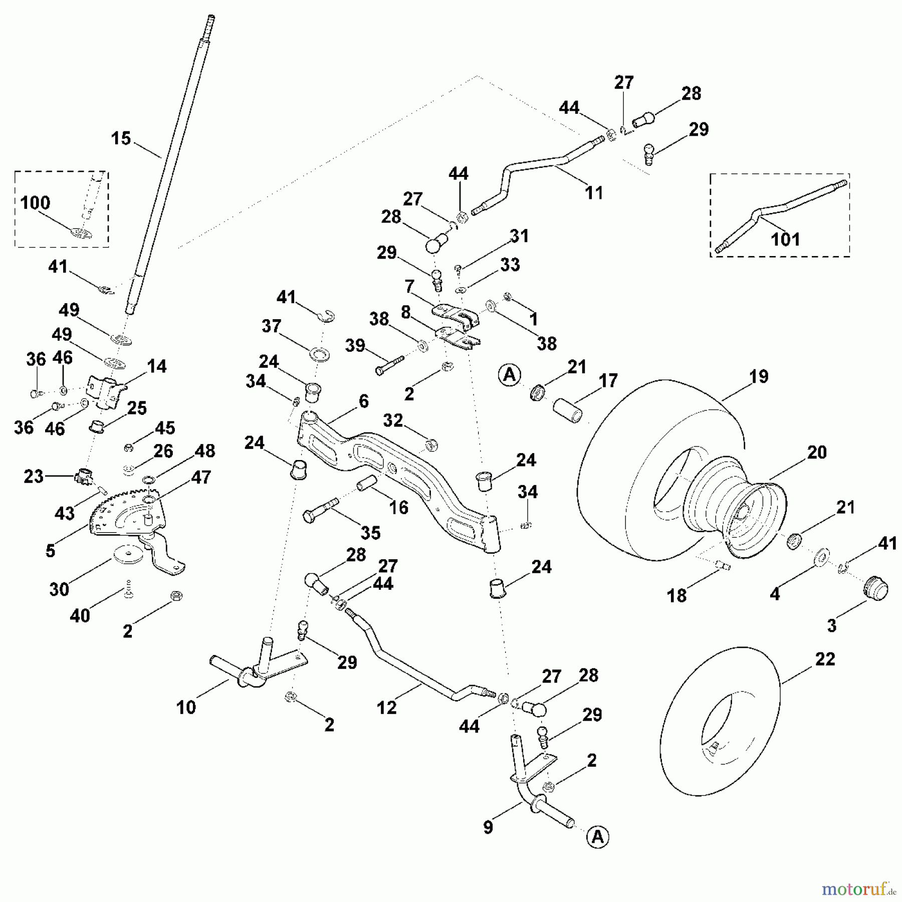 Viking Rasentraktoren Rasentraktoren MT 6127.0 ZL F - Lenkung, Vorderrad