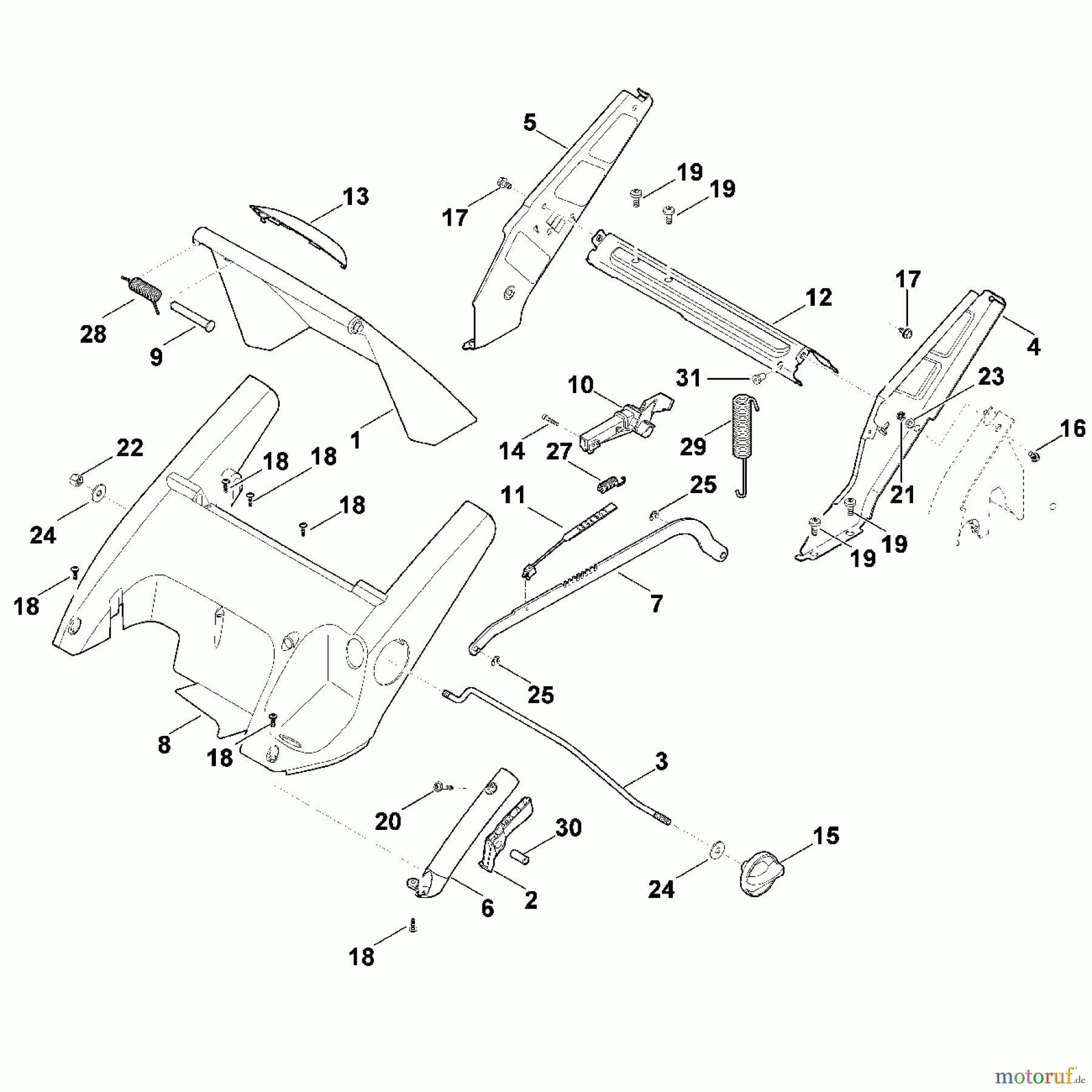 Viking Rasenmäher Elektrorasenmäher ME 545.1 B - Rahmen, Höhenverstellung