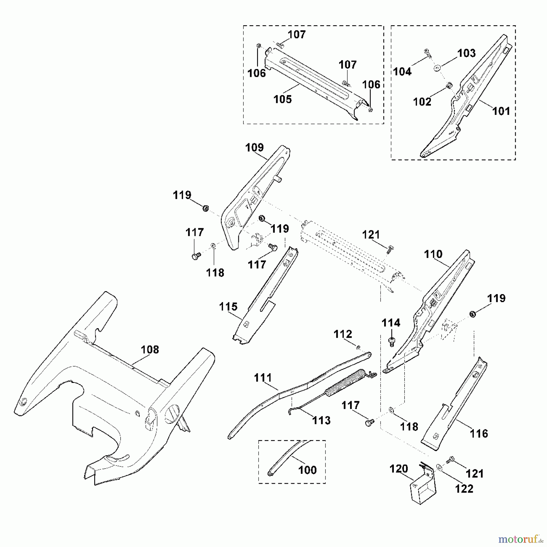 Viking Rasenmäher Benzinrasenmäher MB 650.0 VE C1 - Rahmen, Höhenverstellung (f. ältere Bauar