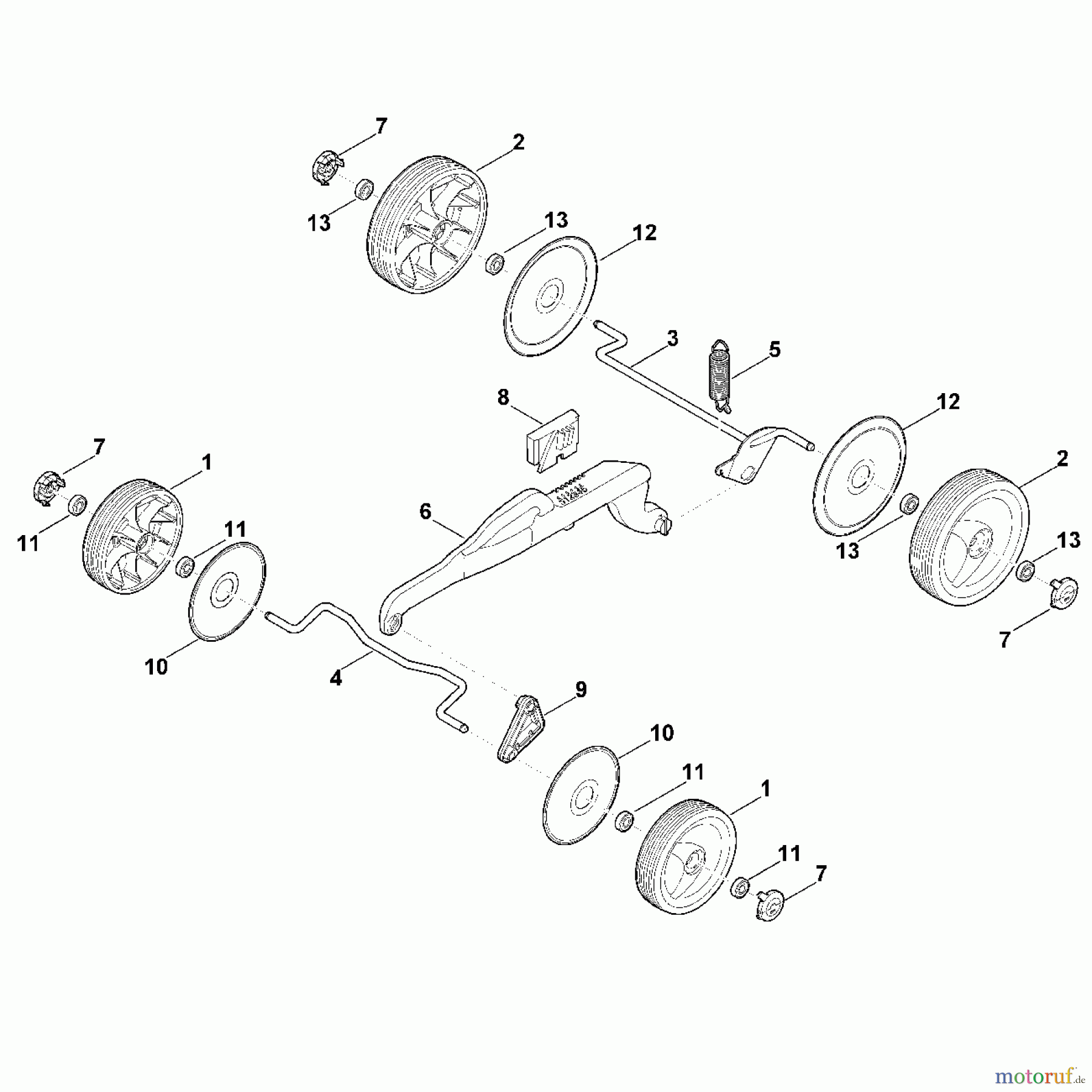  Viking Rasenmäher Akkurasenmäher MA 339 C D - Fahrwerk, Höhenverstellung