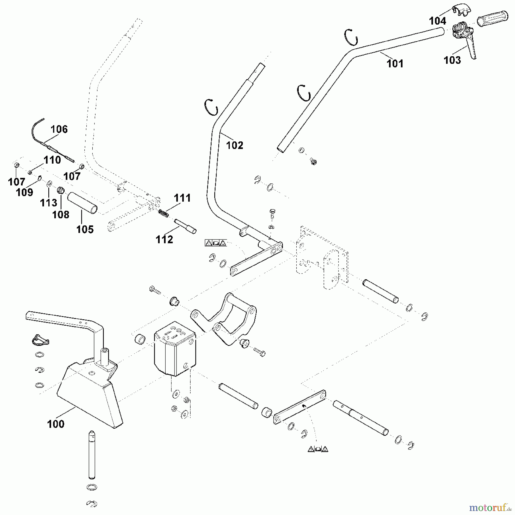  Viking Rasentraktoren Zubehör Rasentraktoren AKD 500  Anbausatz für ASS  125 C1 - Frontkuppeldreieck mechan (f. ältere Baua