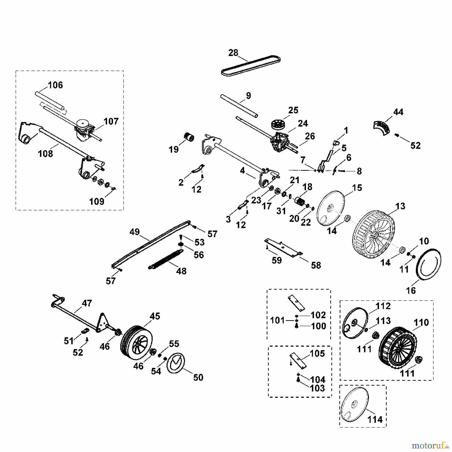  Viking Rasenmäher Benzinrasenmäher MB 505 MQ C - Fahrwerk