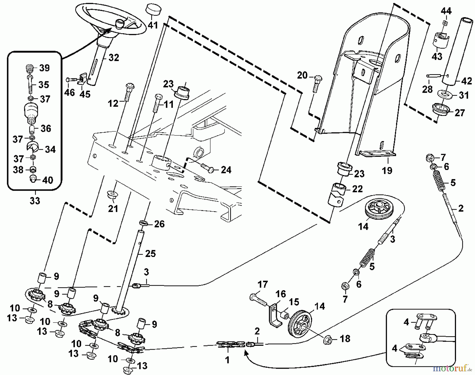  Viking Aufsitzmäher Aufsitzmäher MF 860 F - Lenkung