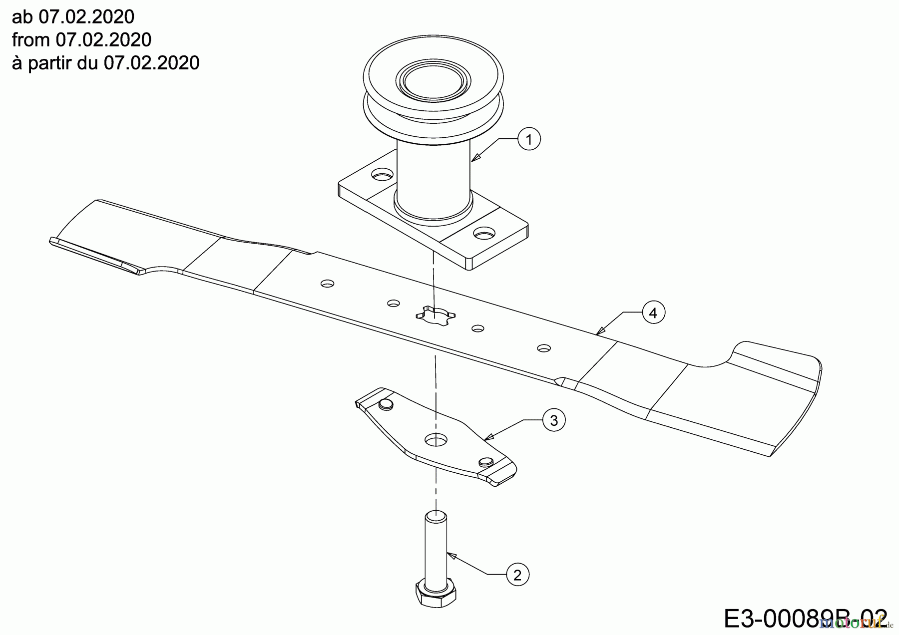  MTD Petrol mower self propelled Smart 53 SPO 12C-PCJ6600 (2020) Blade, Blade adapter from 07.02.2020