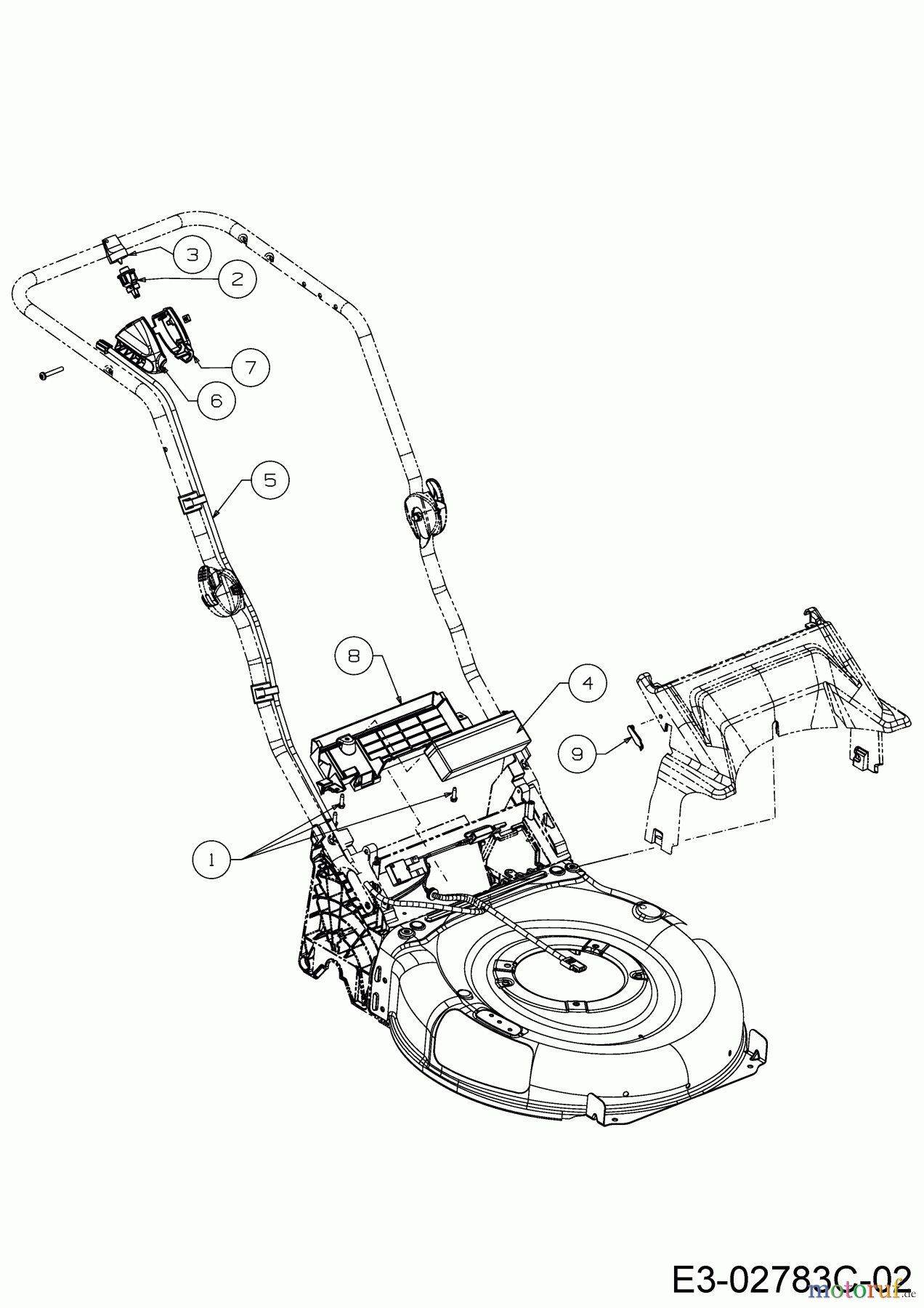  MTD Petrol mower self propelled 53 SPOSE 12AEPCS7678  (2020) Battery, Harness