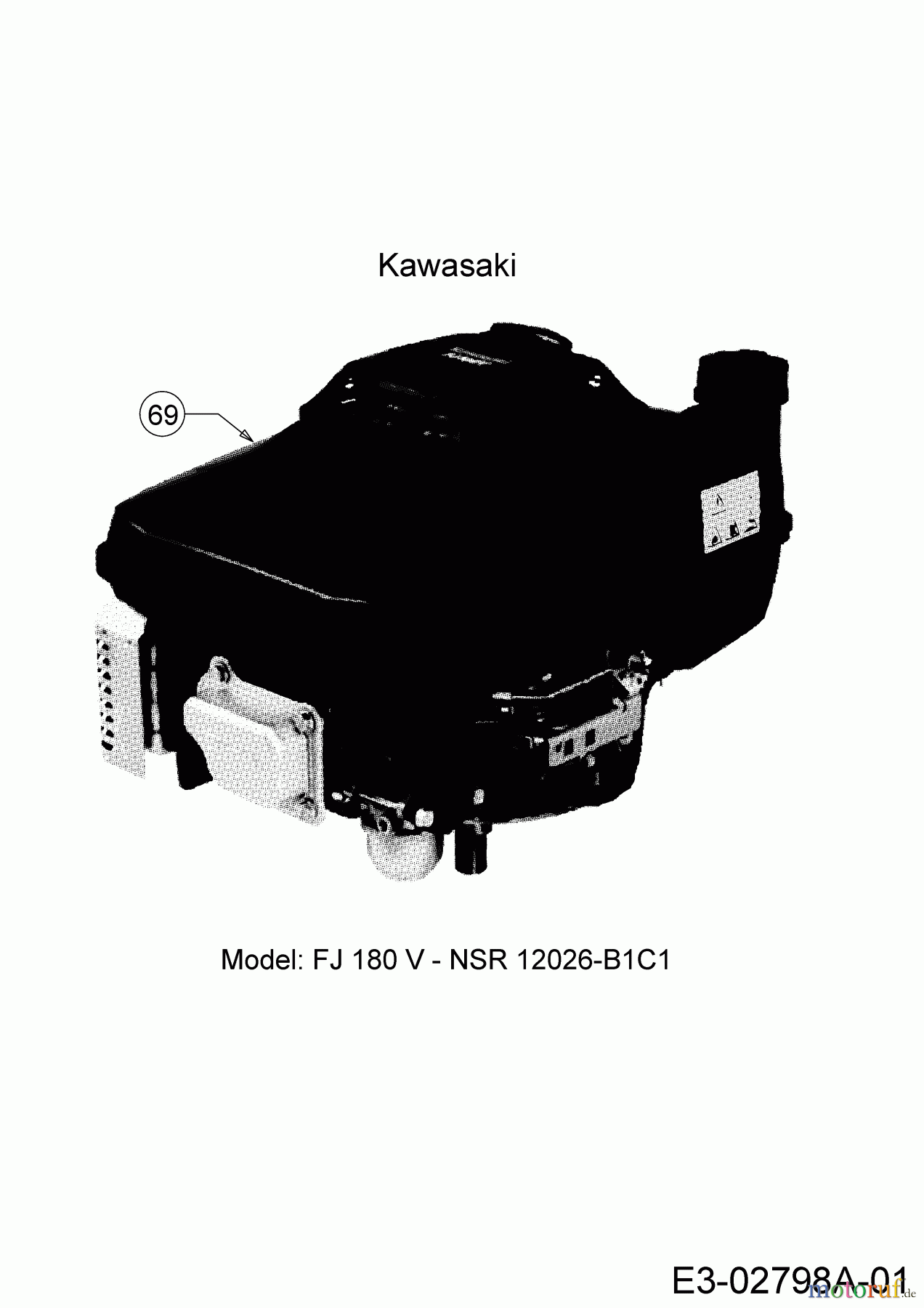 MTD Petrol mower self propelled LMEX 53 K 12B-PH7D682 (2019) Engine Kawasaki