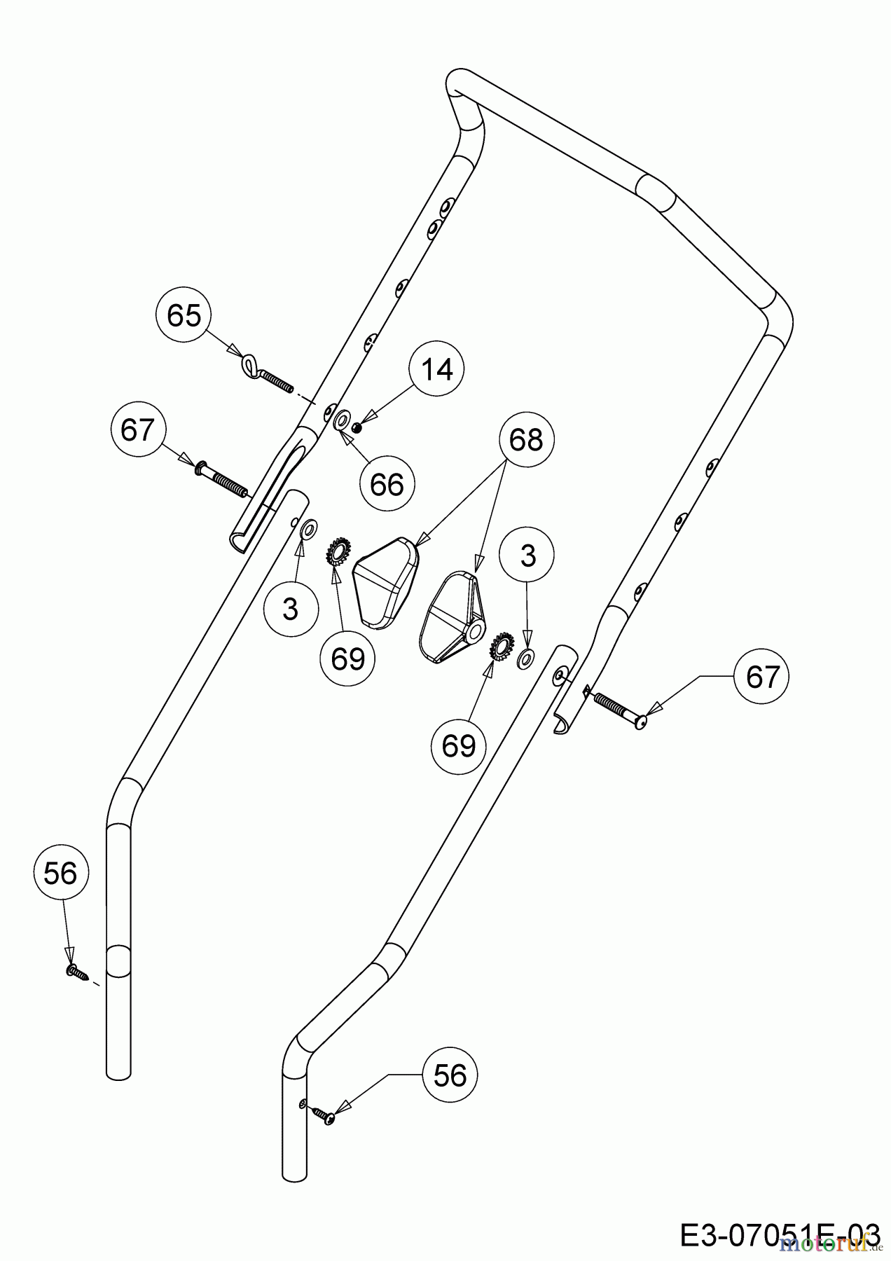 MTD Petrol mower self propelled Smart 395 SPO 12CBB1SJ600 (2020) Mounting parts handle