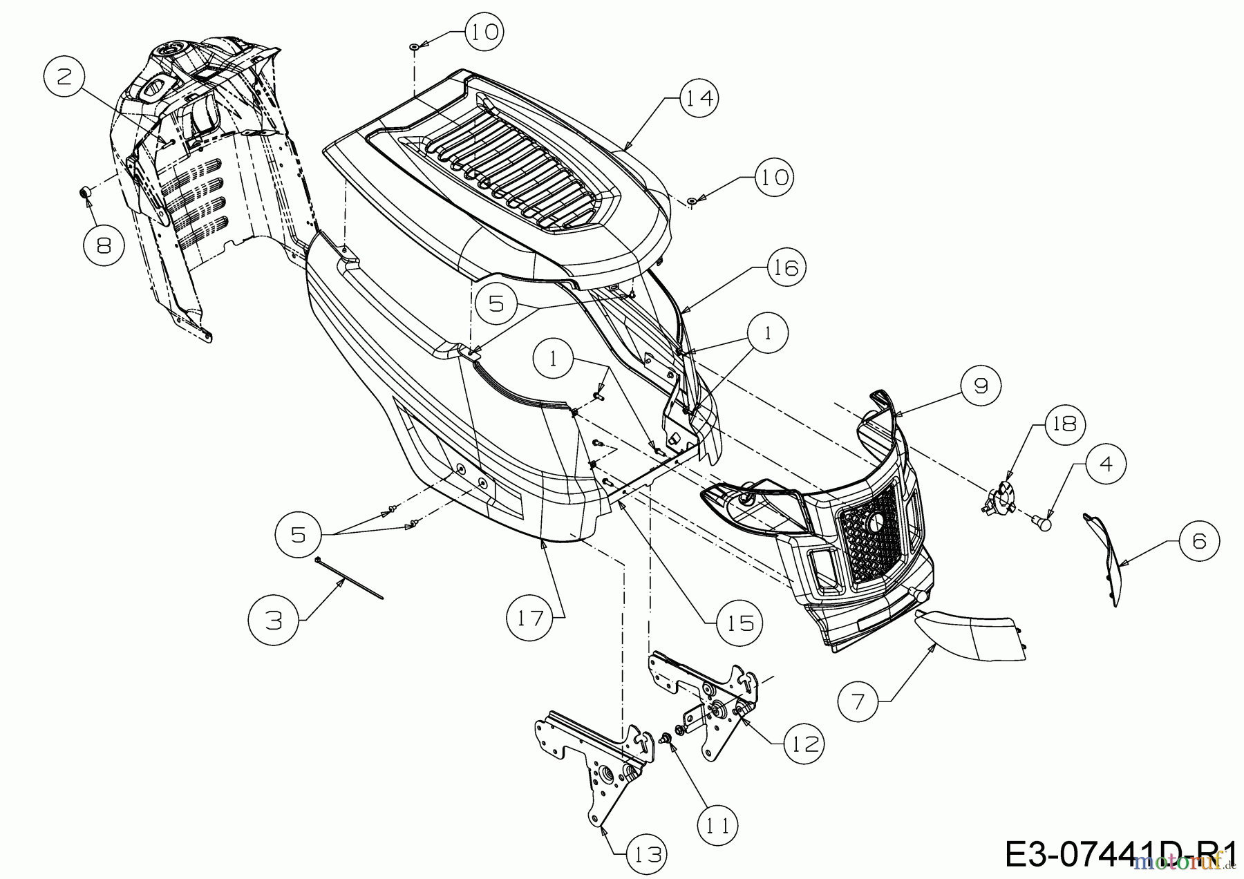  MTD Lawn tractors Smart RC 125 13IH76KC600  (2020) Engine hood K-Style