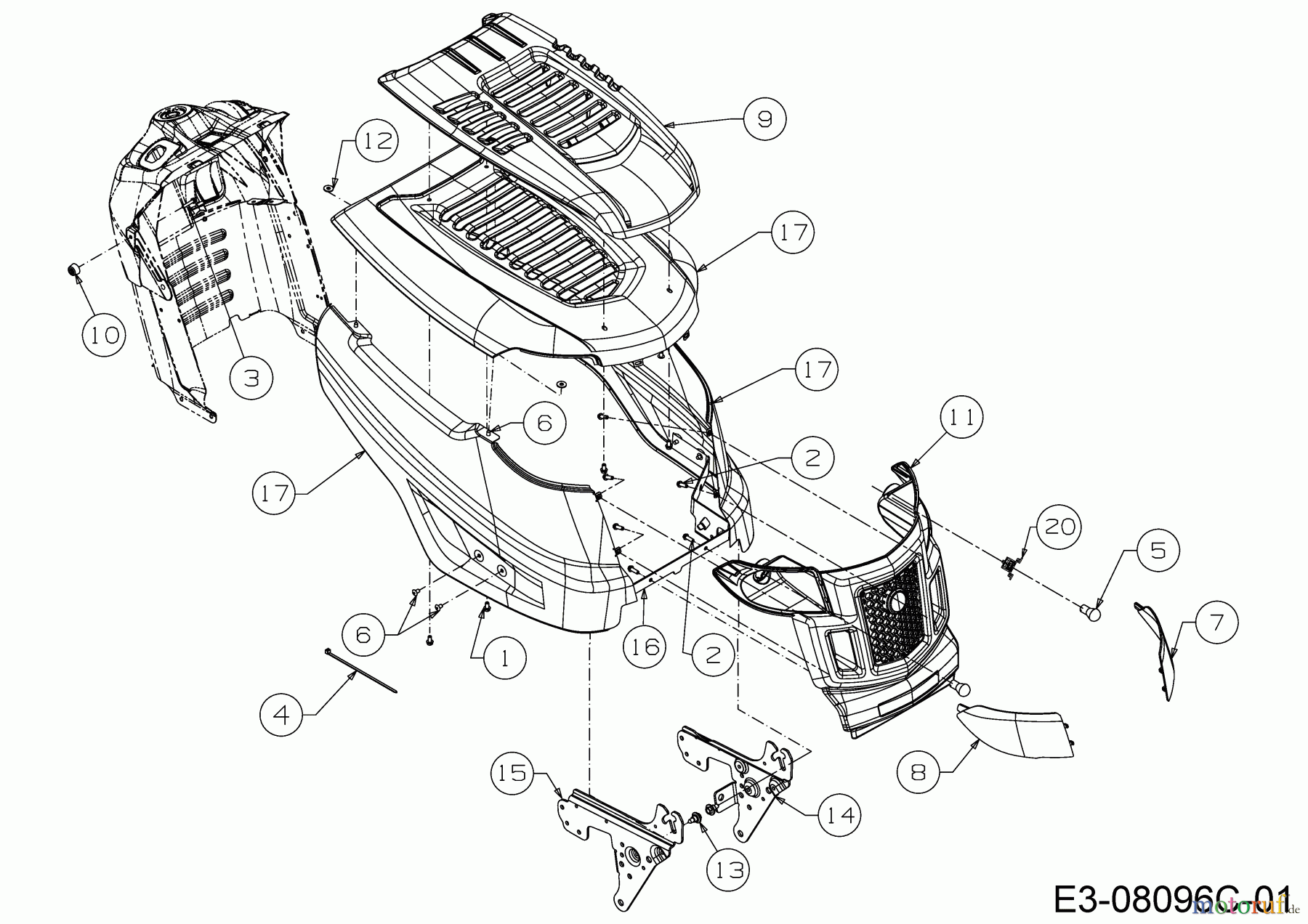 MTD Lawn tractors Optima LN 165 H 13IN71KN678 (2020) Engine hood K-Style