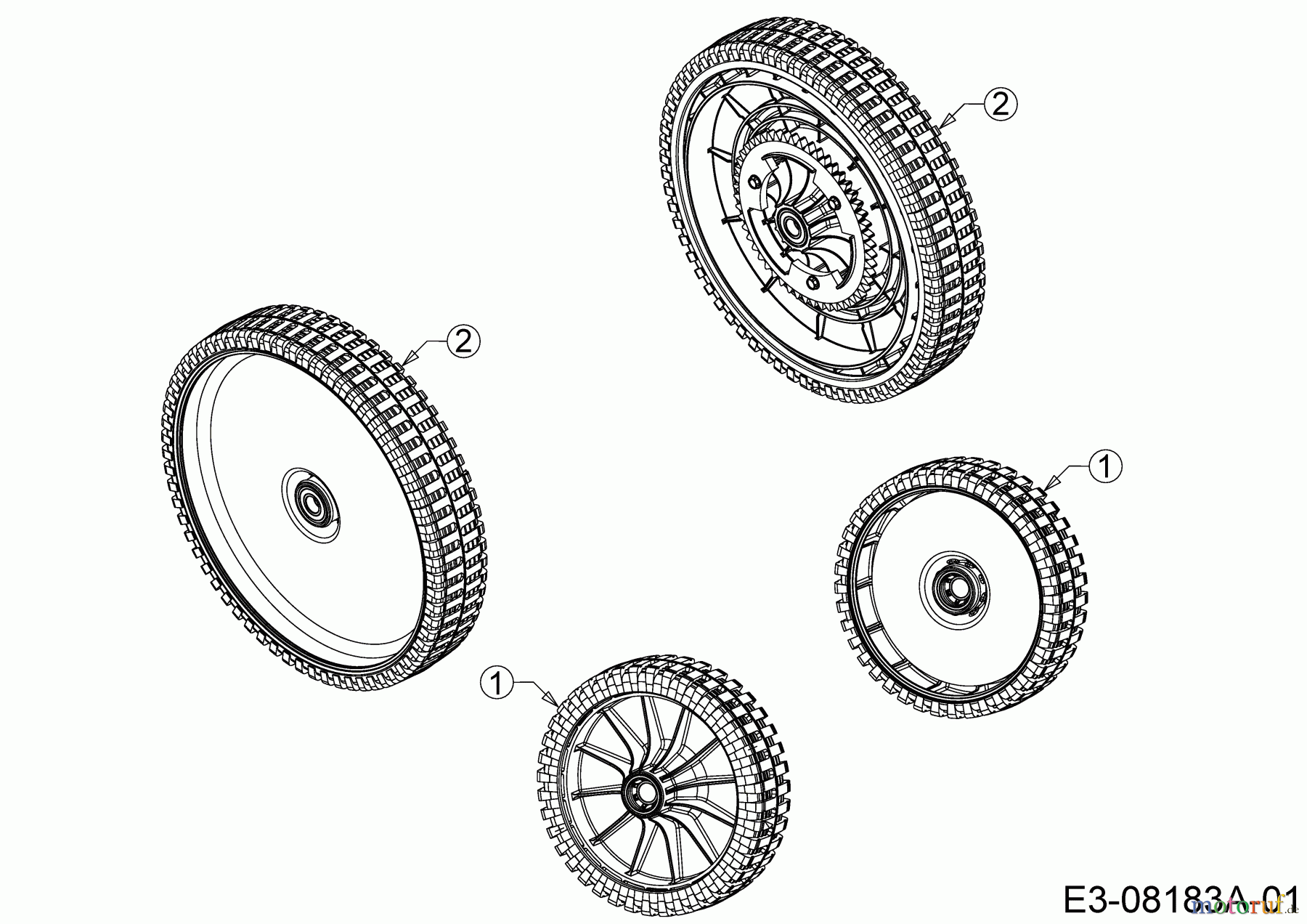 MTD Petrol mower self propelled Optima 46 SPHHW 12C-THDQ600 (2019) Wheels