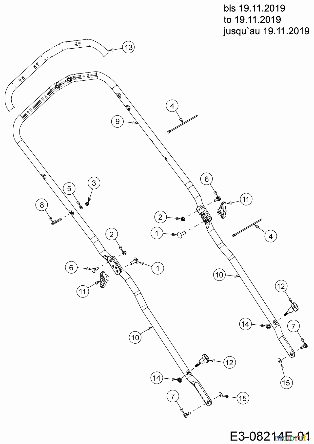  MTD Petrol mower self propelled Optima 53 SPBHW 12D-PH5L600 (2020) Handle to 19.11.2019