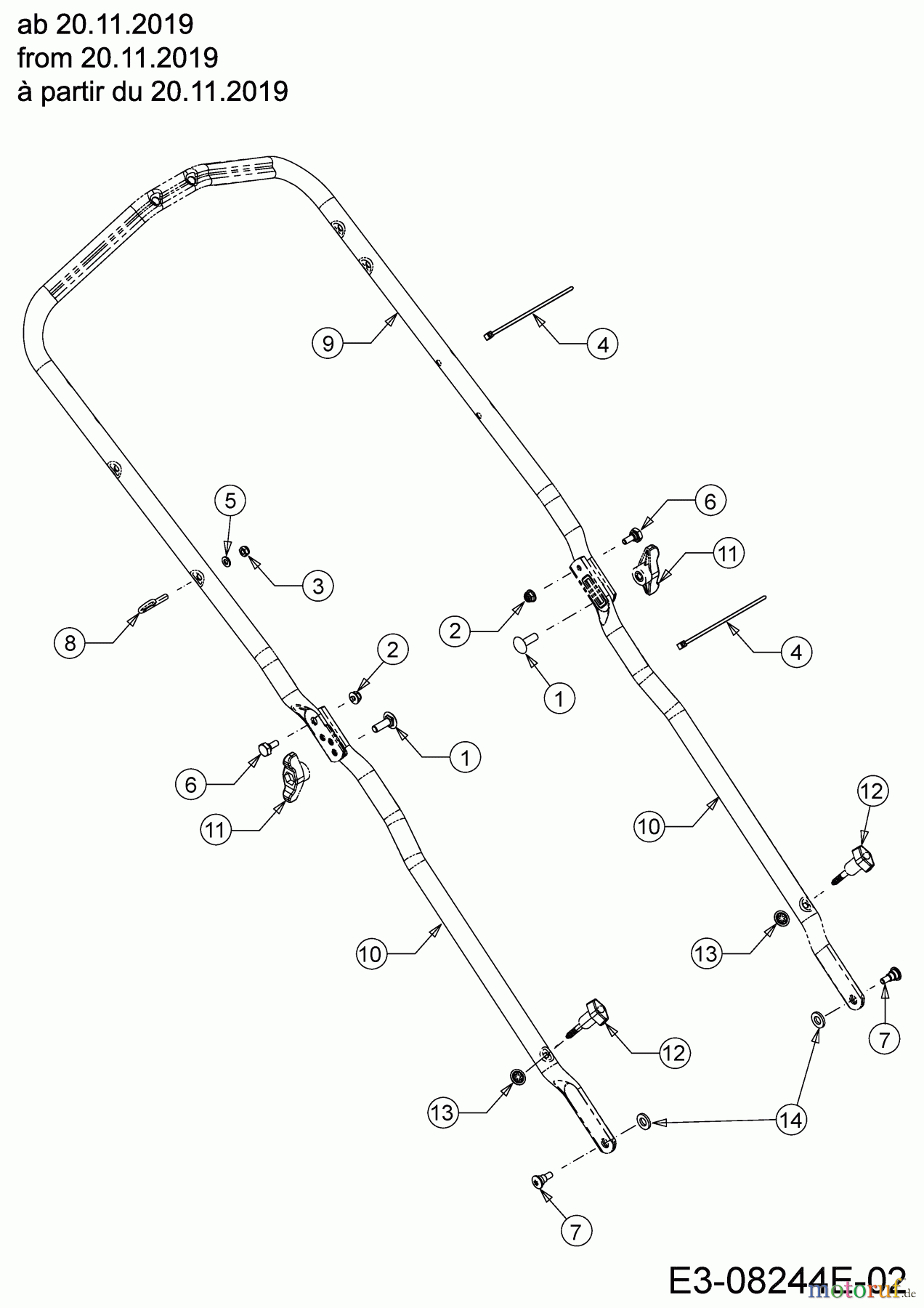  MTD Petrol mower self propelled Smart 53 SPBS 12B-PY5L600 (2020) Handle from 20.11.2019