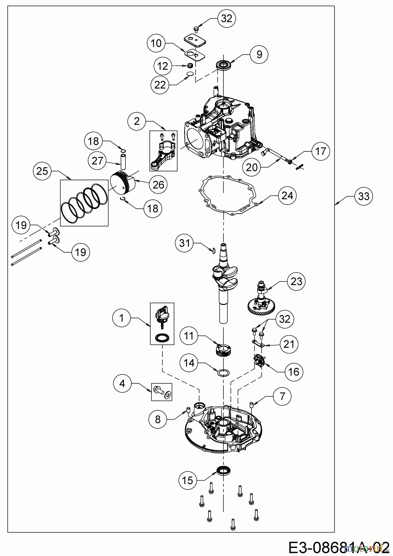  MTD-Engines Vertical 1T65RHC 752Z1T65RHC (2019) Short block