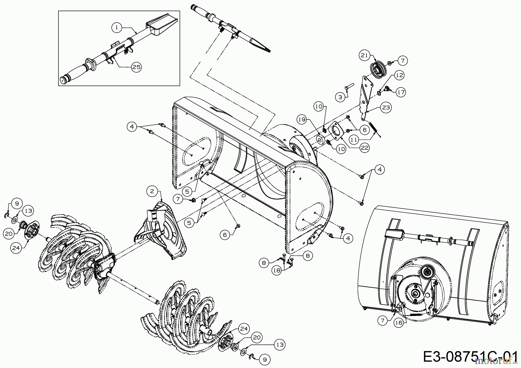  MTD Snow throwers Optima ME 66 T 31BY7FT3678  (2020) Chute clean-out tool, Impeller