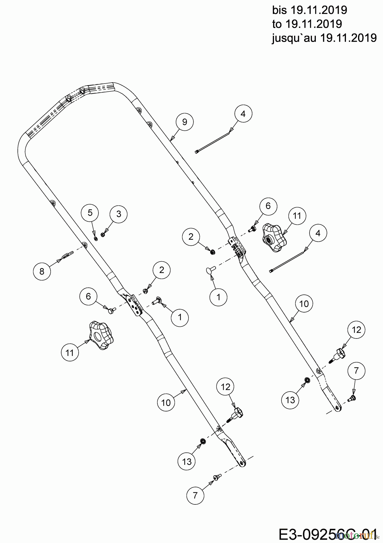  MTD Petrol mower self propelled 5350 HW 12B-PDJ6600 (2020) Handle to 19.11.2019