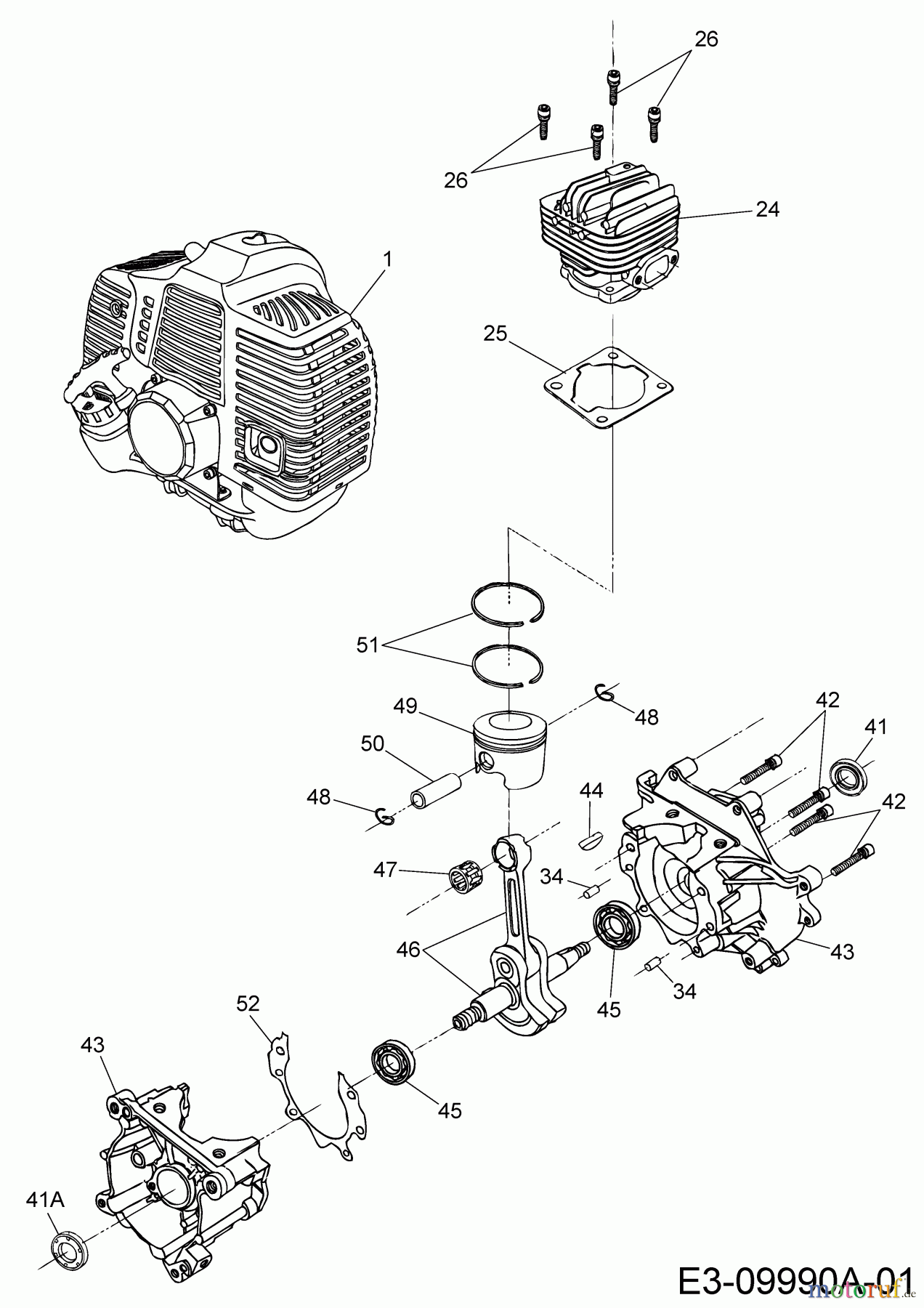 MTD Brush cutter 1043 AVS 41AD71YB678 (2019) Crankcase, Engine, Cylinder