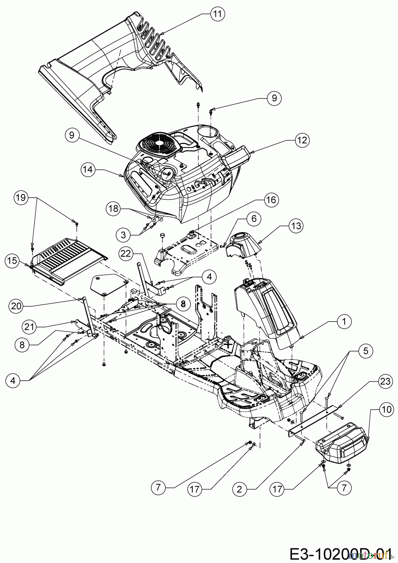  MTD Lawn tractors Mnirider 76 RDHE 13B721SD600  (2020) Cover panels