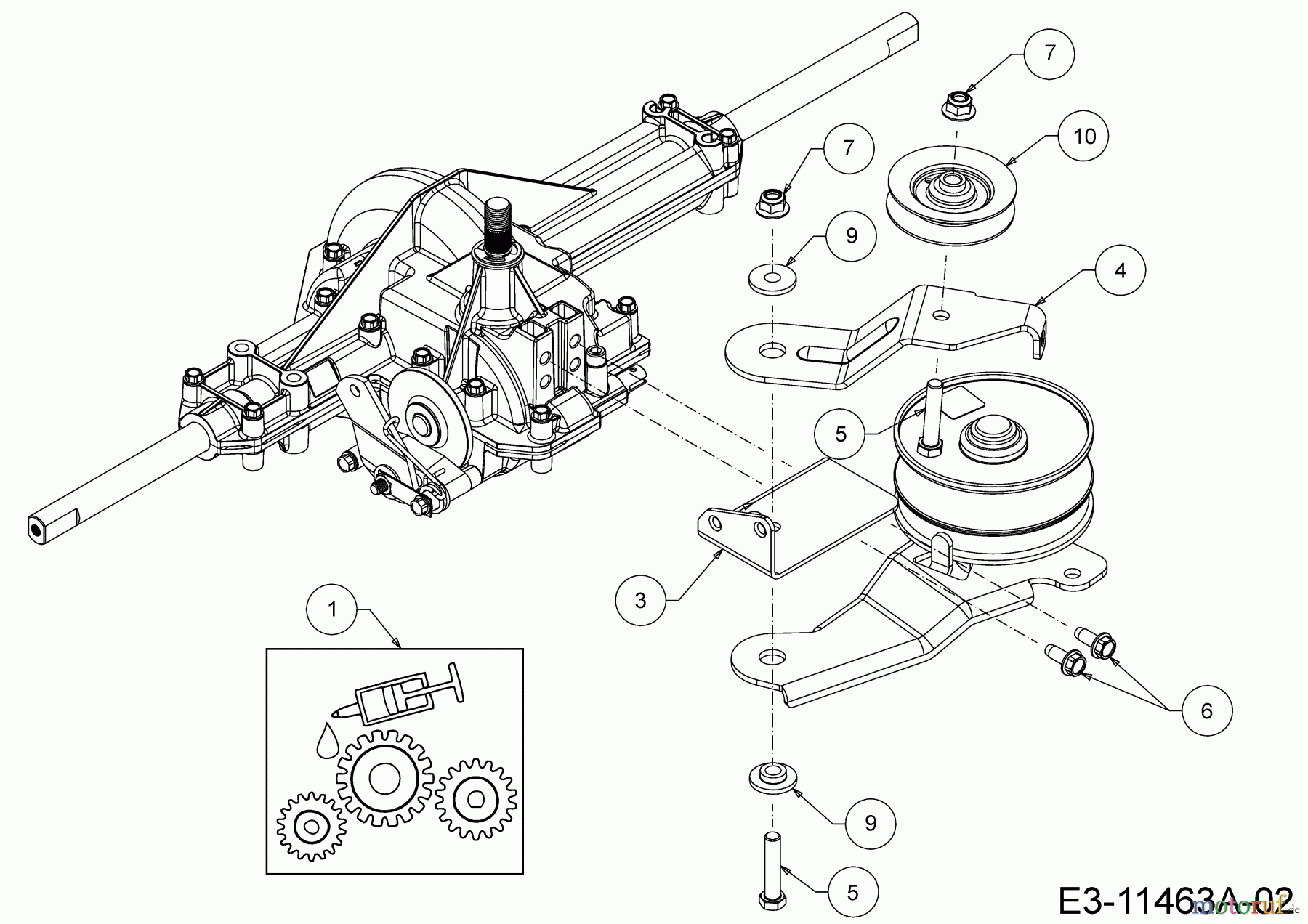 MTD Lawn tractors MTD 96 13H2765F600 (2019) Idle pullie gearbox