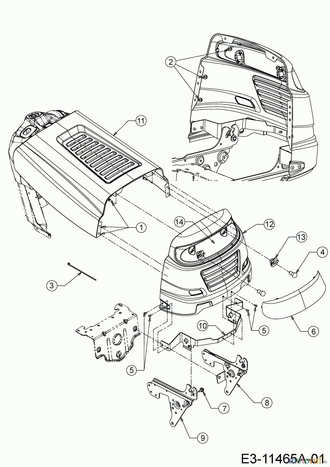 Black-Line Lawn tractors BL 125/92 T 13JH771E683 (2020) Engine hood 1-Style