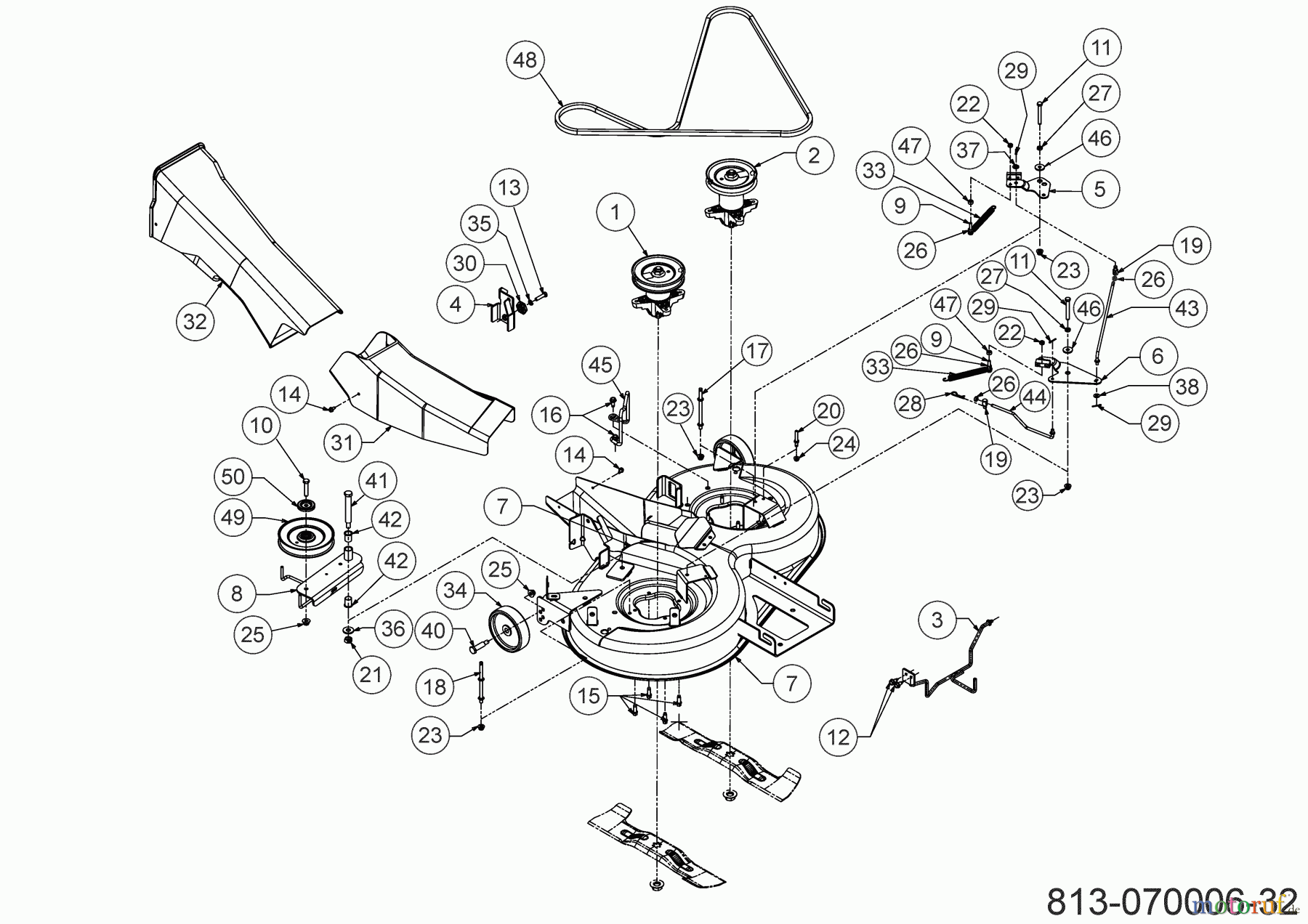  Black-Line Lawn tractors BL 125/92 T 13A7775E683  (2021) Mowing deck E (36