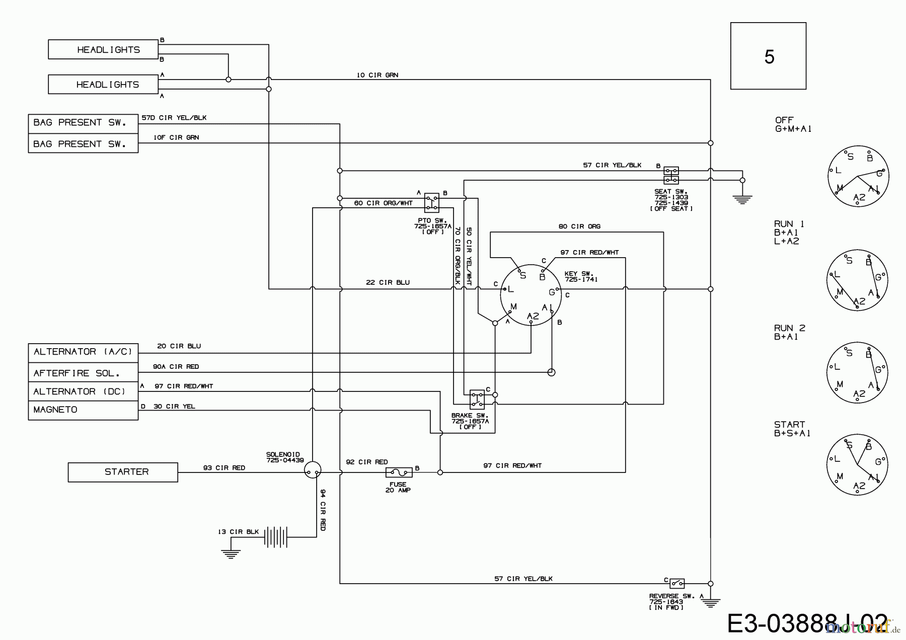  MTD Lawn tractors Smart RF 130 H 13B771KE600 (2022) Wiring diagram