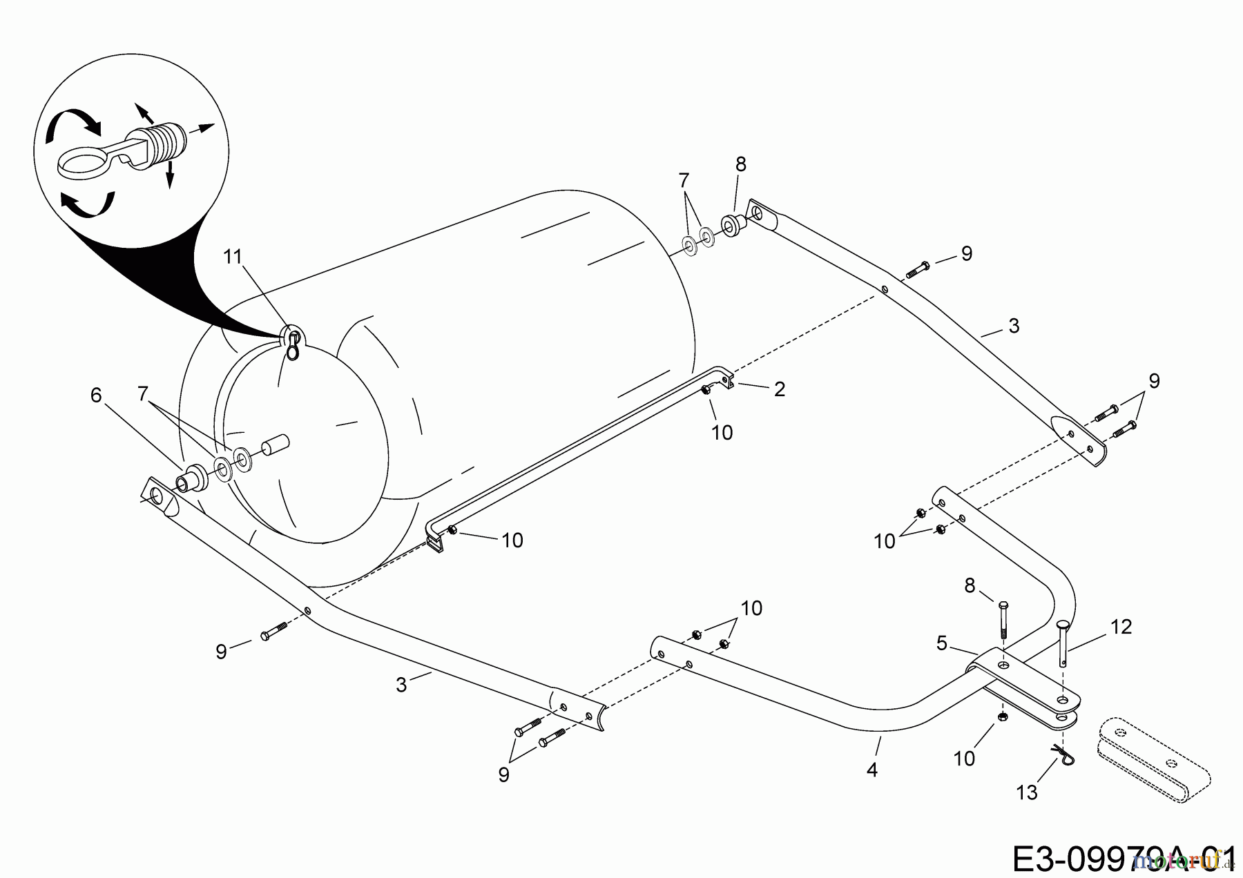  MTD Accessories Accessories garden and lawn tractors Roller 45-02671  (190-228-000) 190-228-000  (2019) Basic machine