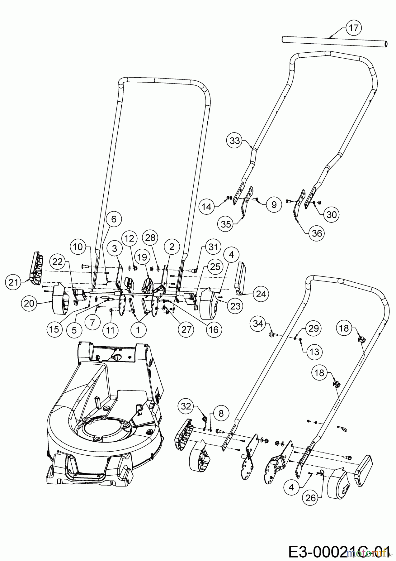  Cub Cadet Petrol mower self propelled XM2 ER53 12AQZALQ603 (2020) Handle