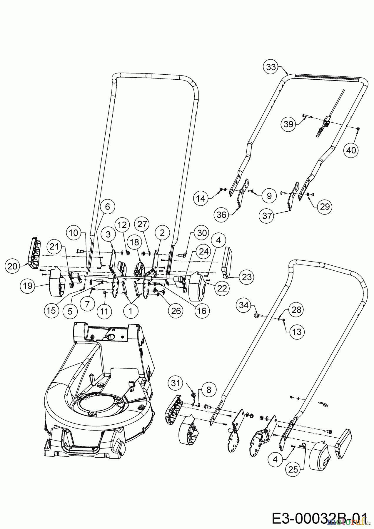 Cub Cadet Petrol mower self propelled XM2 DR46SA 12ABYAKC603 (2019) Handle