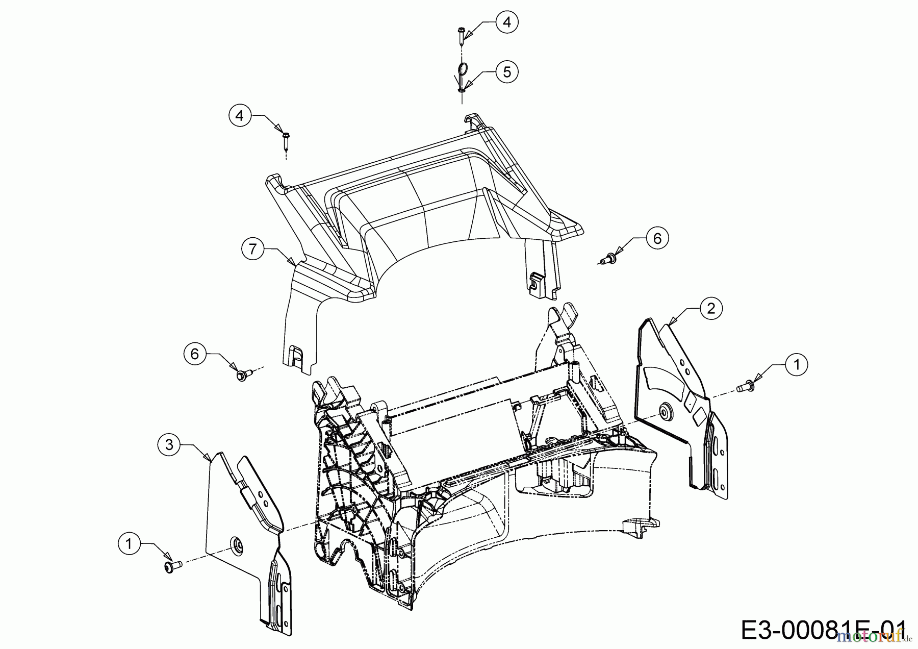  Cub Cadet Petrol mower self propelled LM3 ER53S 12ABPV7D603 (2019) Rear baffle, Handle bracket