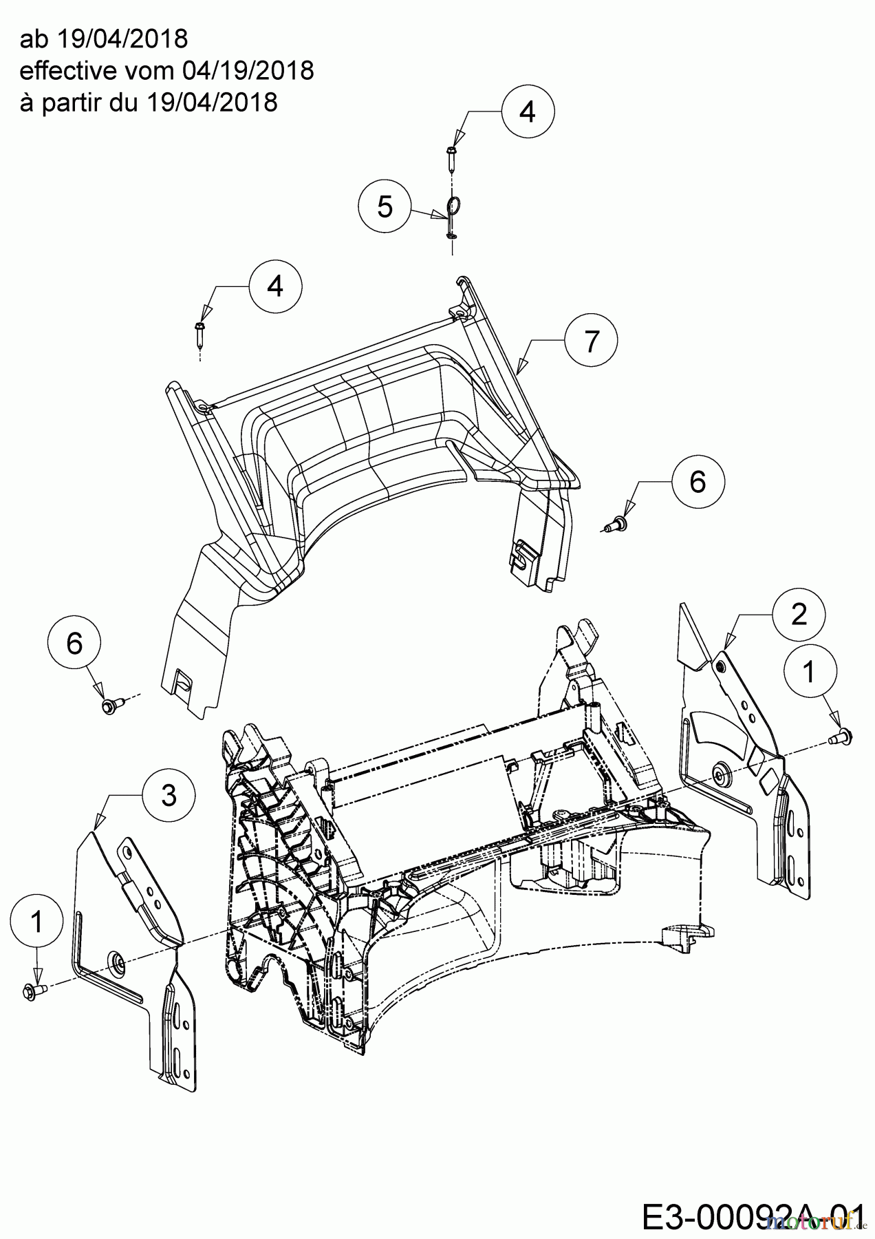 Cub Cadet Petrol mower self propelled LM1 AR46 12A-TQSJ603 (2019) Rear baffle from 04/19/2018