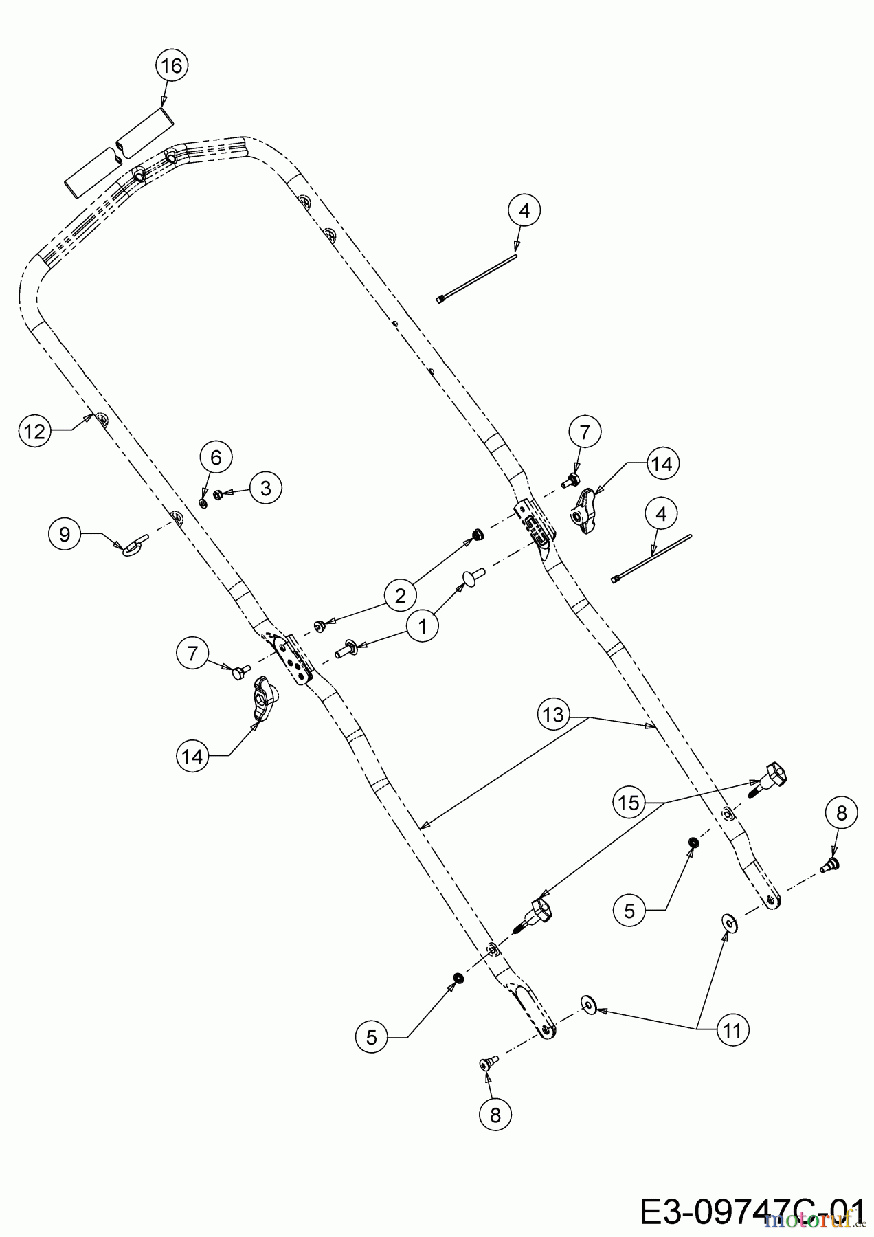  Cub Cadet Petrol mower LM1 AP42 11A-LQMG603 (2019) Handle