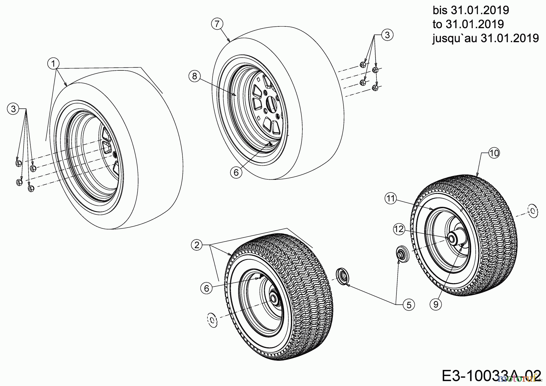  Cub Cadet Garden tractors XT3 QS137 14AIA5CA603  (2019) Wheels to 31.01.2019