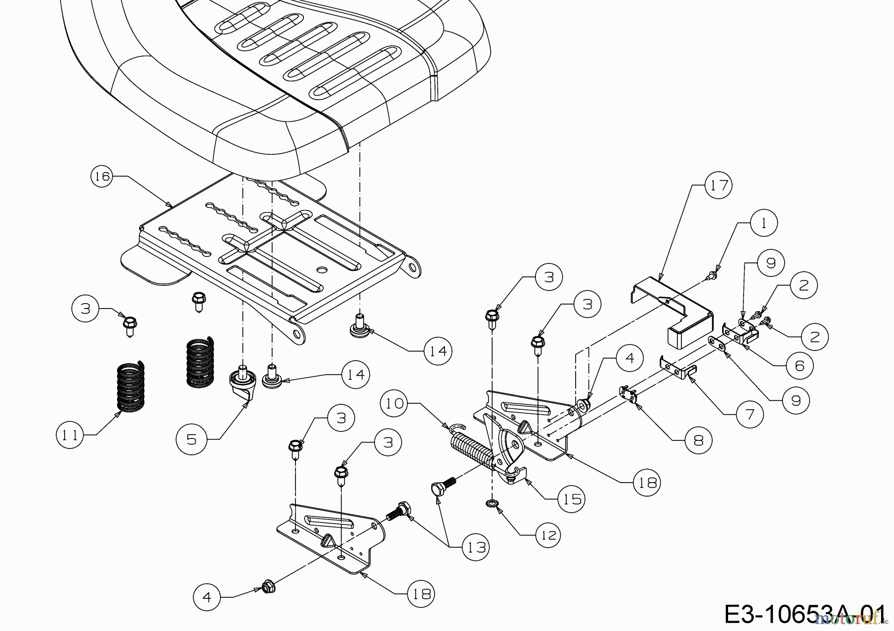  Cub Cadet Lawn tractors LT1 NR92 13AB76DE603  (2020) Seat bracket