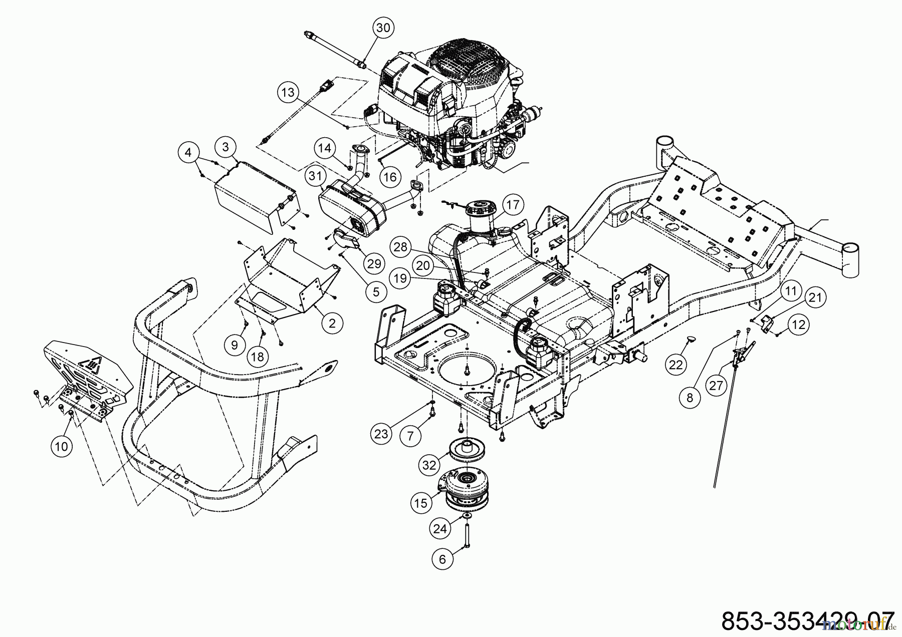  Cub Cadet Zero Turn XZ7 L152I ULTIMA 47ATAHA8603 (2021) Choke- and throttle control, Engine accessories