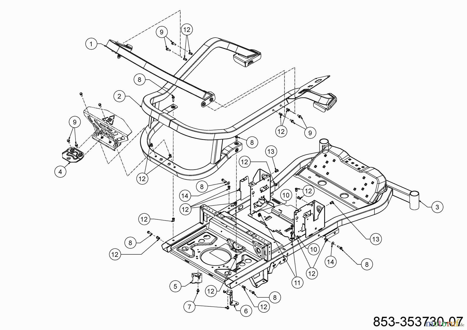  Cub Cadet Zero Turn XZ5 L127 17AIEACL603 (2023) Frame