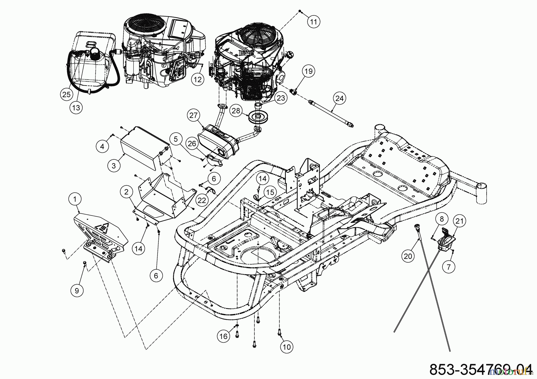 Cub Cadet Zero Turn XZ6 S127 17AIGGY2603 (2022) Choke- and throttle control, Engine accessories
