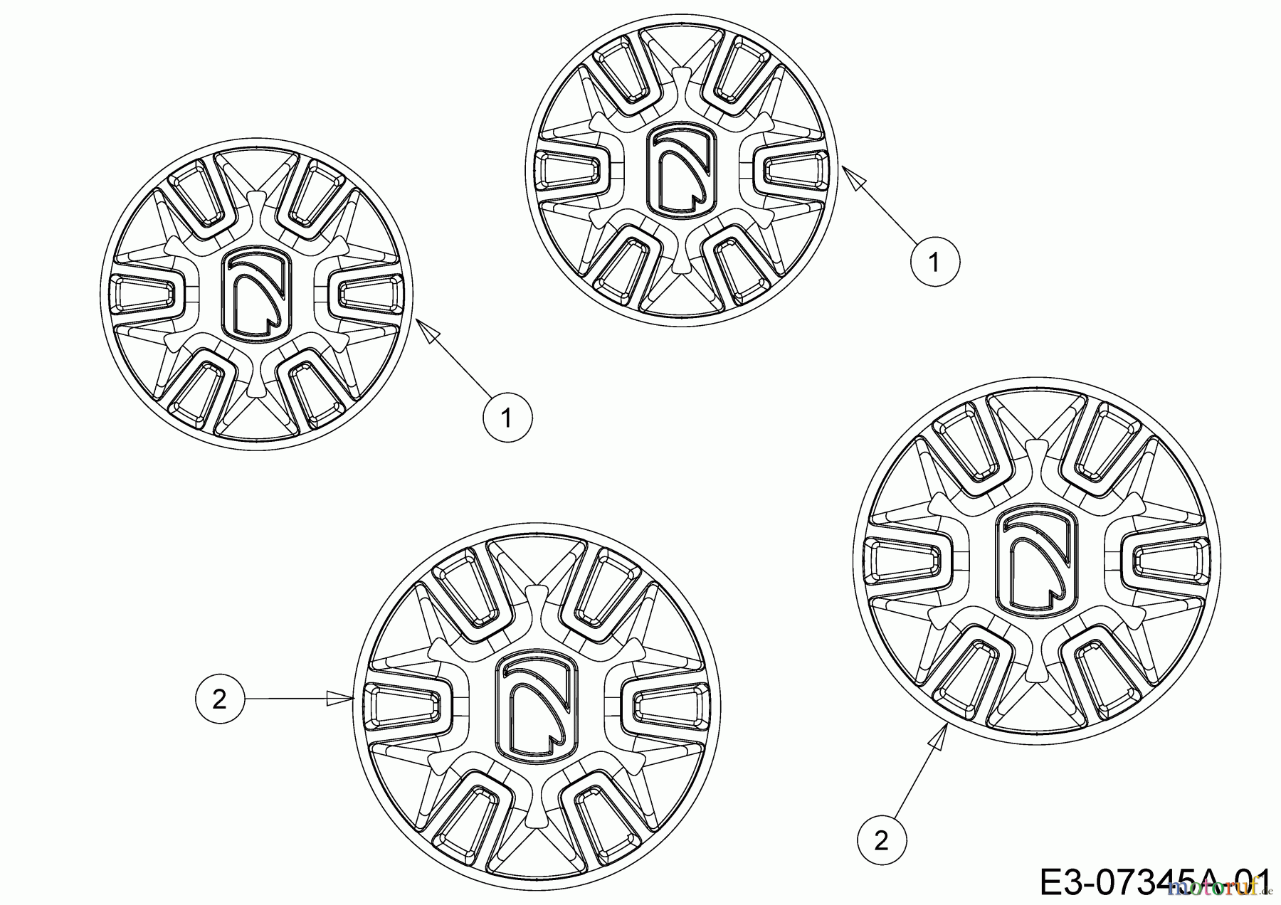  Cub Cadet Petrol mower self propelled LM3 CR53S 12EBPV5L603 (2022) Hub caps