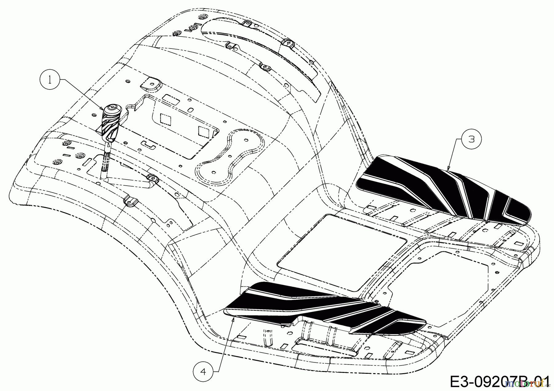 Cub Cadet Lawn tractors XT2 PS117I 13DZA1CN603 (2021) Handle bar, Foot pad