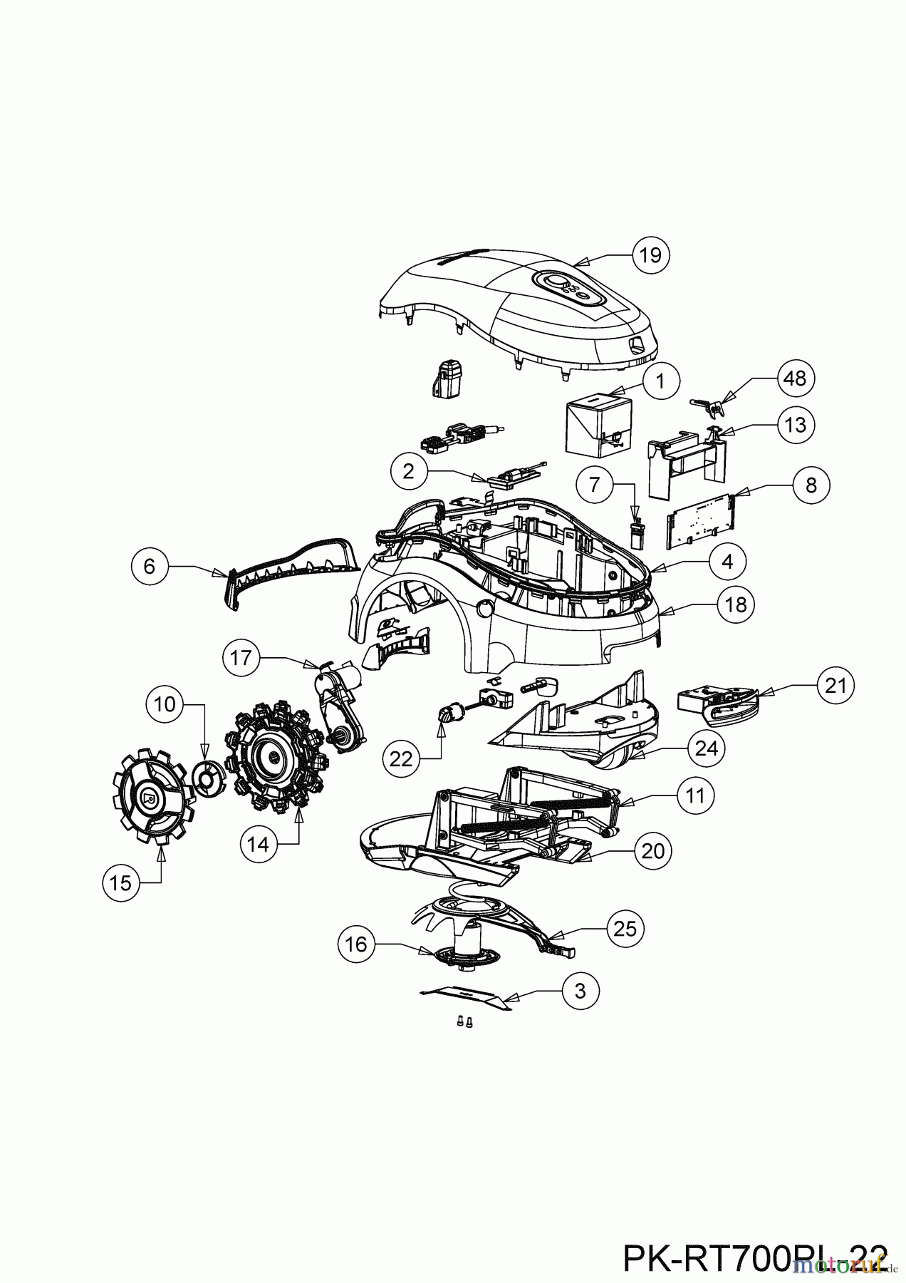  Robomow Robotic lawn mower RT700 22BTDABB619 (2023) Robotic lawnmower parts