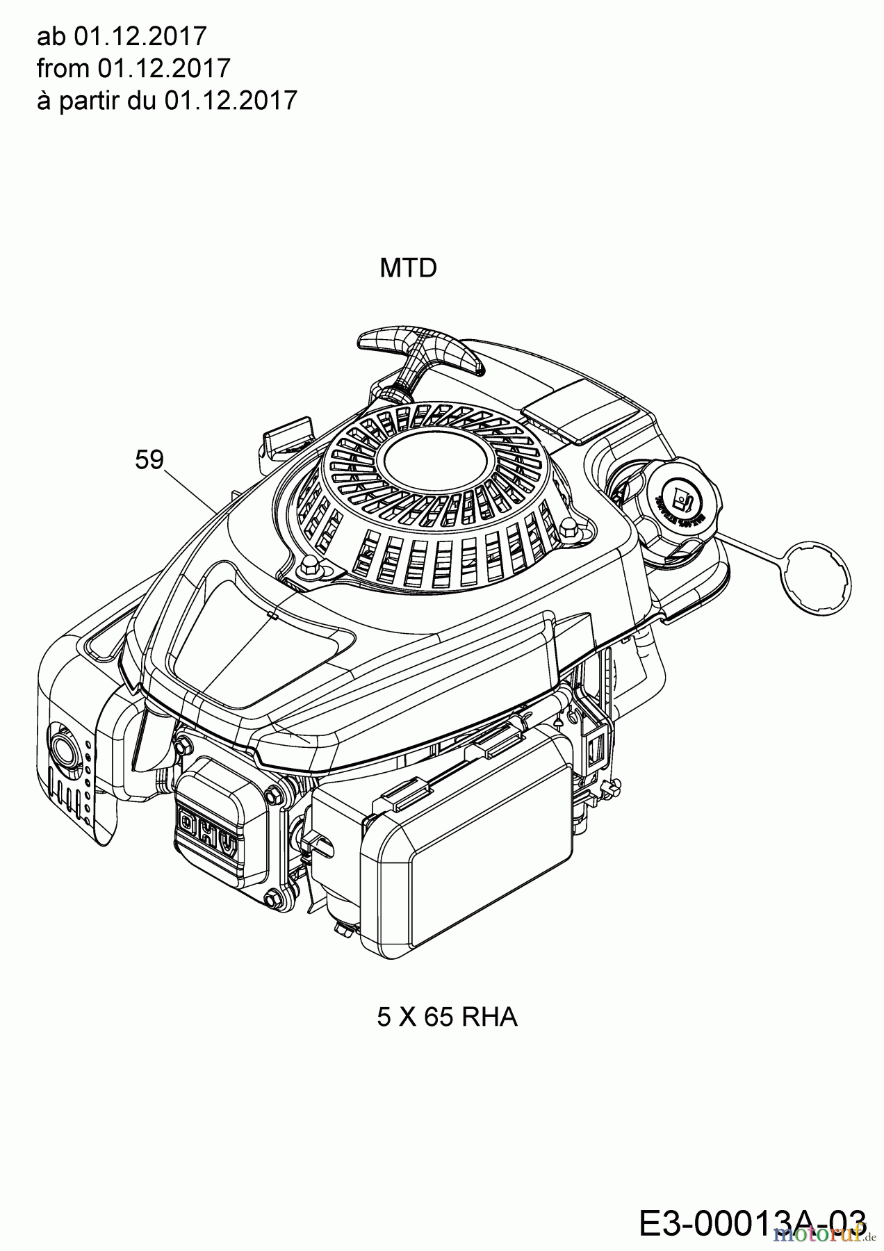 Wolf-Garten Petrol mower Expert 460 11B-TUKC650 (2019) Engine MTD from 01.12.2017