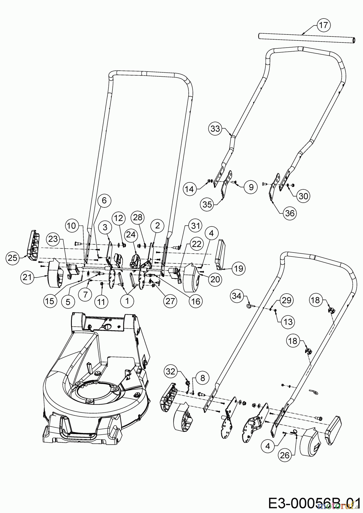  Wolf-Garten Petrol mower self propelled OMEGA2 53 B V 12AQZA7F650 (2019) Handle