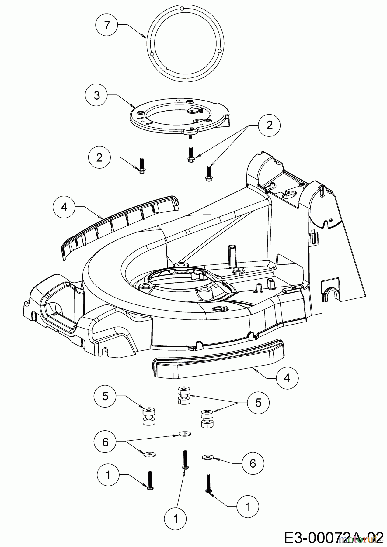 Wolf-Garten Petrol mower self propelled Expert 53 B ES V 12ARZA9B650 (2018) Bumper, Ring engine