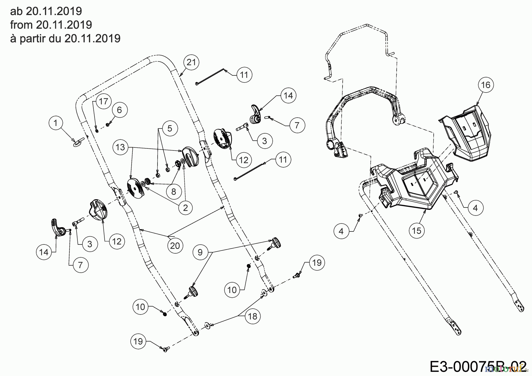 Wolf-Garten Petrol mower self propelled A 460 ASPHW 12AWTV5E650 (2020) Handle from 20.11.2019