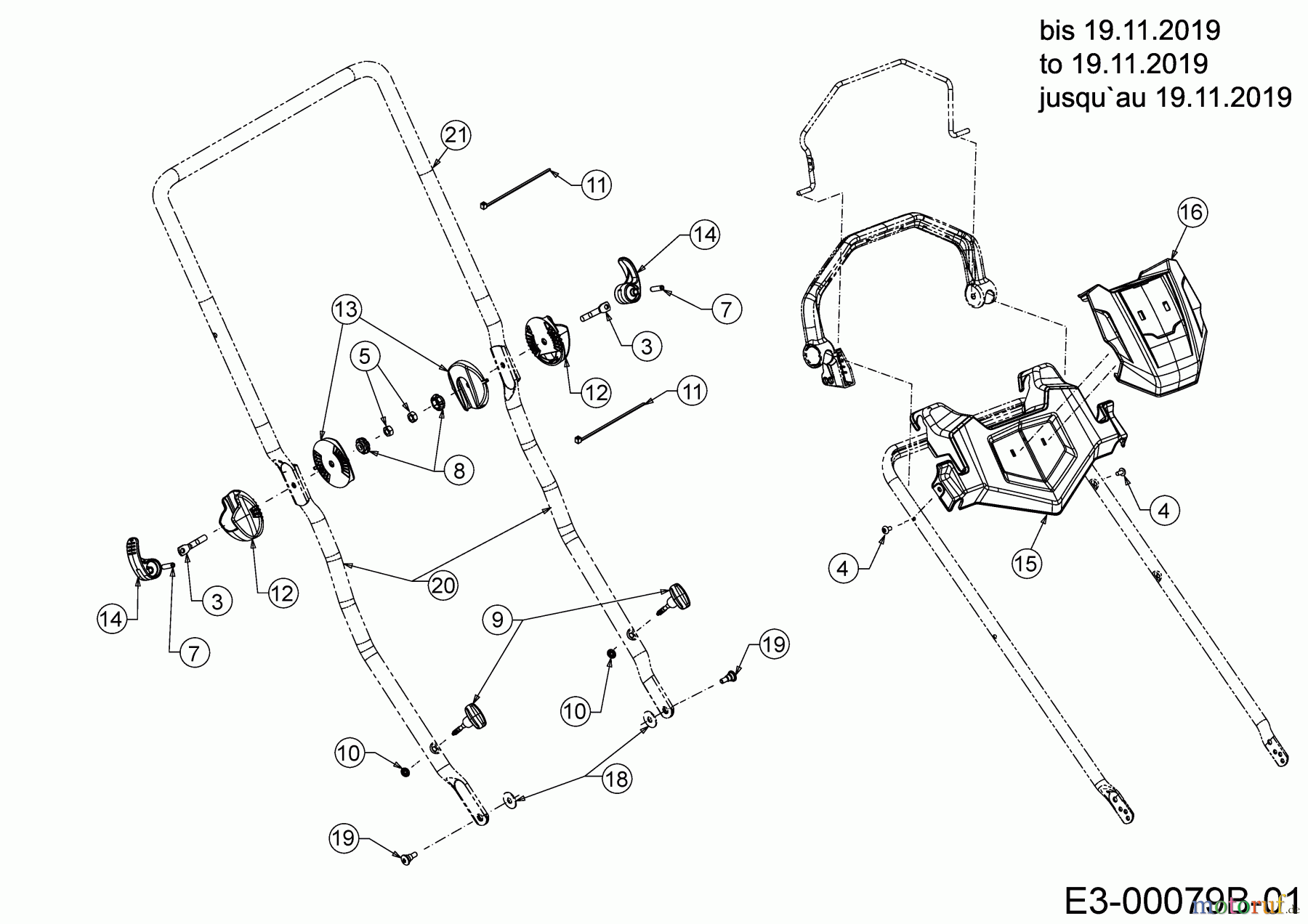  Wolf-Garten Petrol mower self propelled A 530 ASPHWIS 12BYPV7E650 (2020) Handle to 19.11.2019