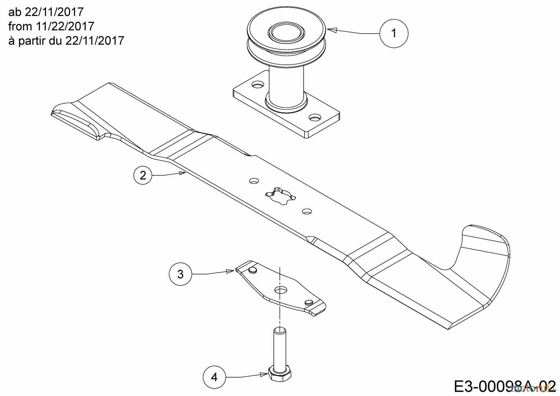 Wolf-Garten Petrol mower self propelled A 4600 A 12A-TOSC650 (2018) Blade, Blade adapter from 11/22/2017