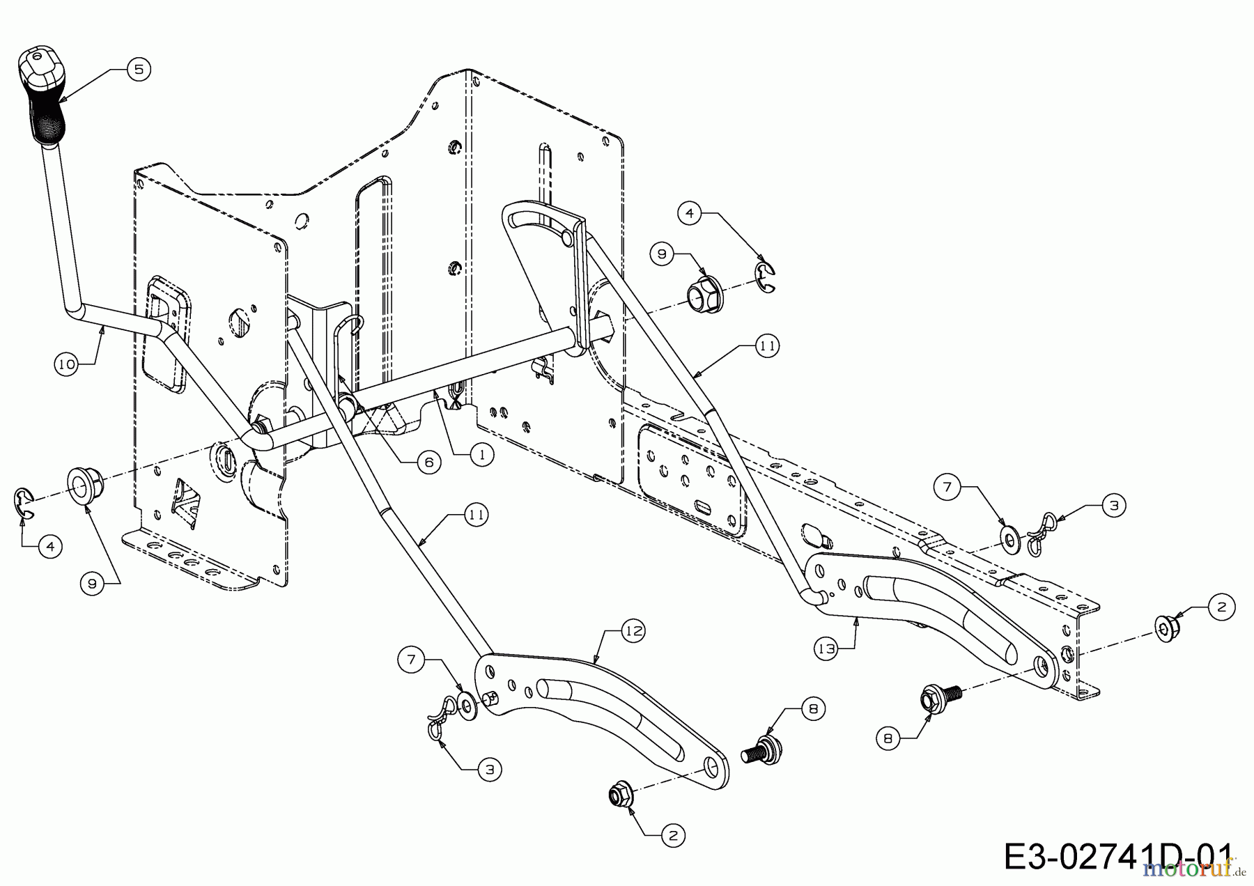 Wolf-Garten Lawn tractors E 13/96 H 13H2795F650 (2019) Deck lift